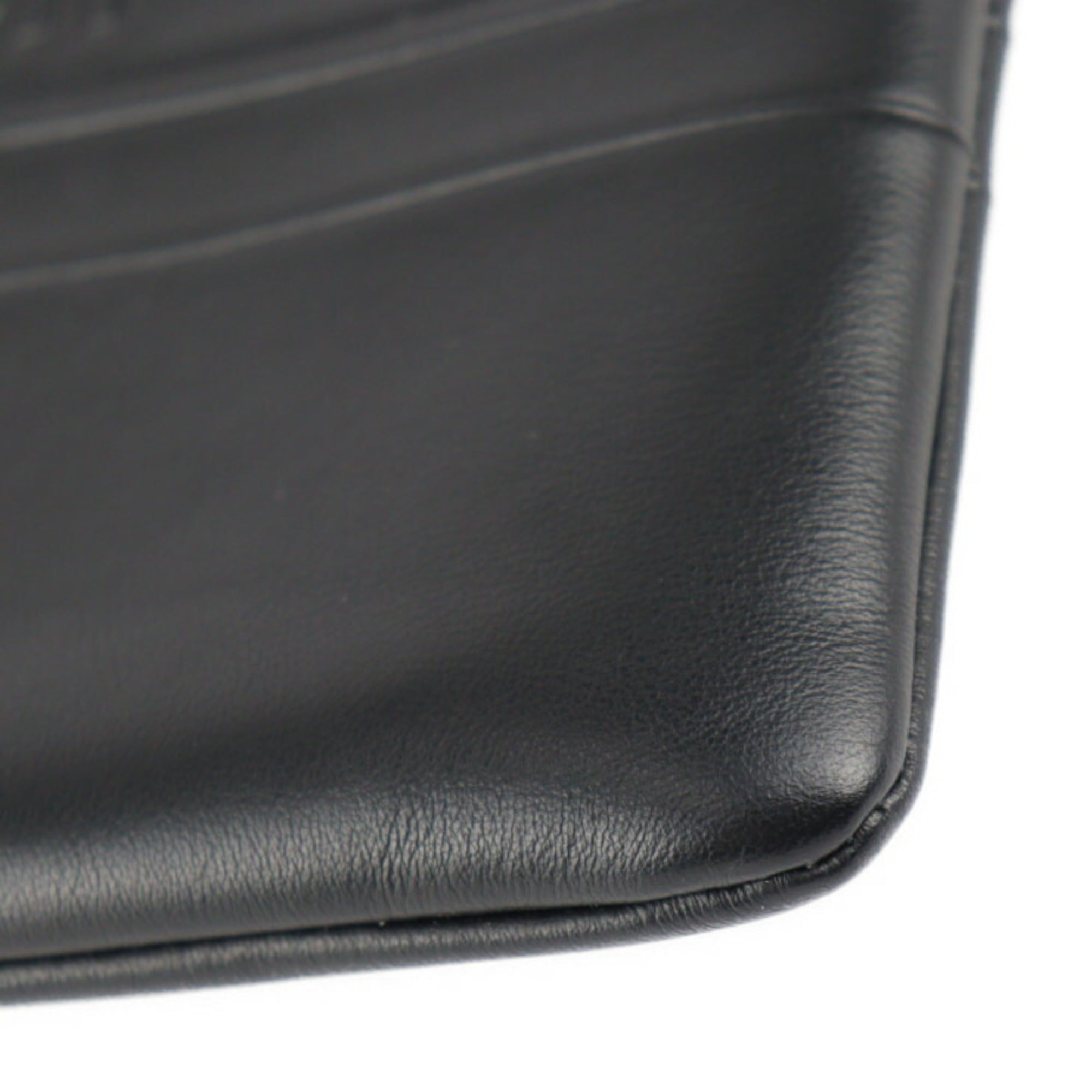 Christian Dior Black Leather Clutch Bag Handbag (Pre-Owned)