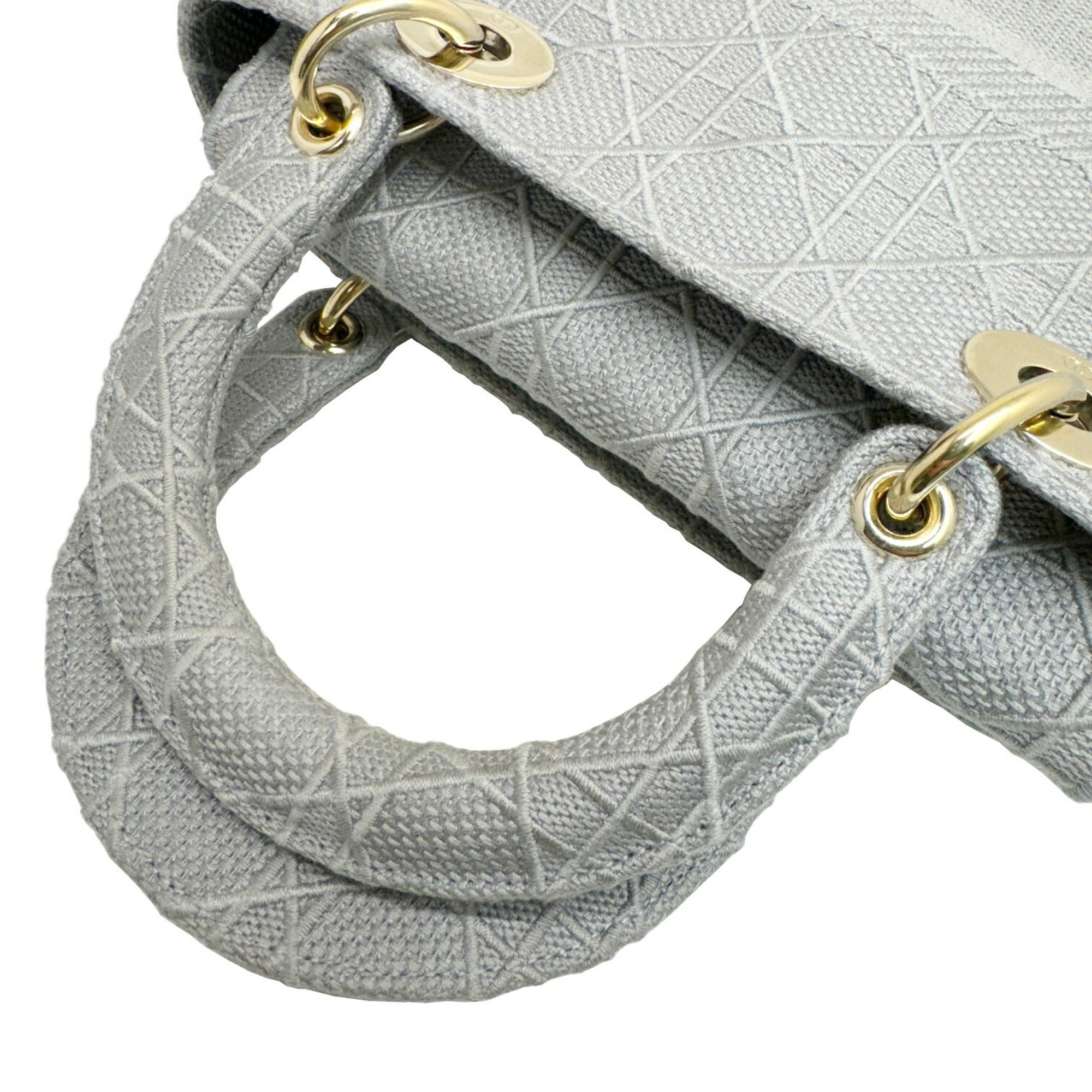 Christian Dior Gray Canvas Handbag Shoulder Bag (Pre-Owned)