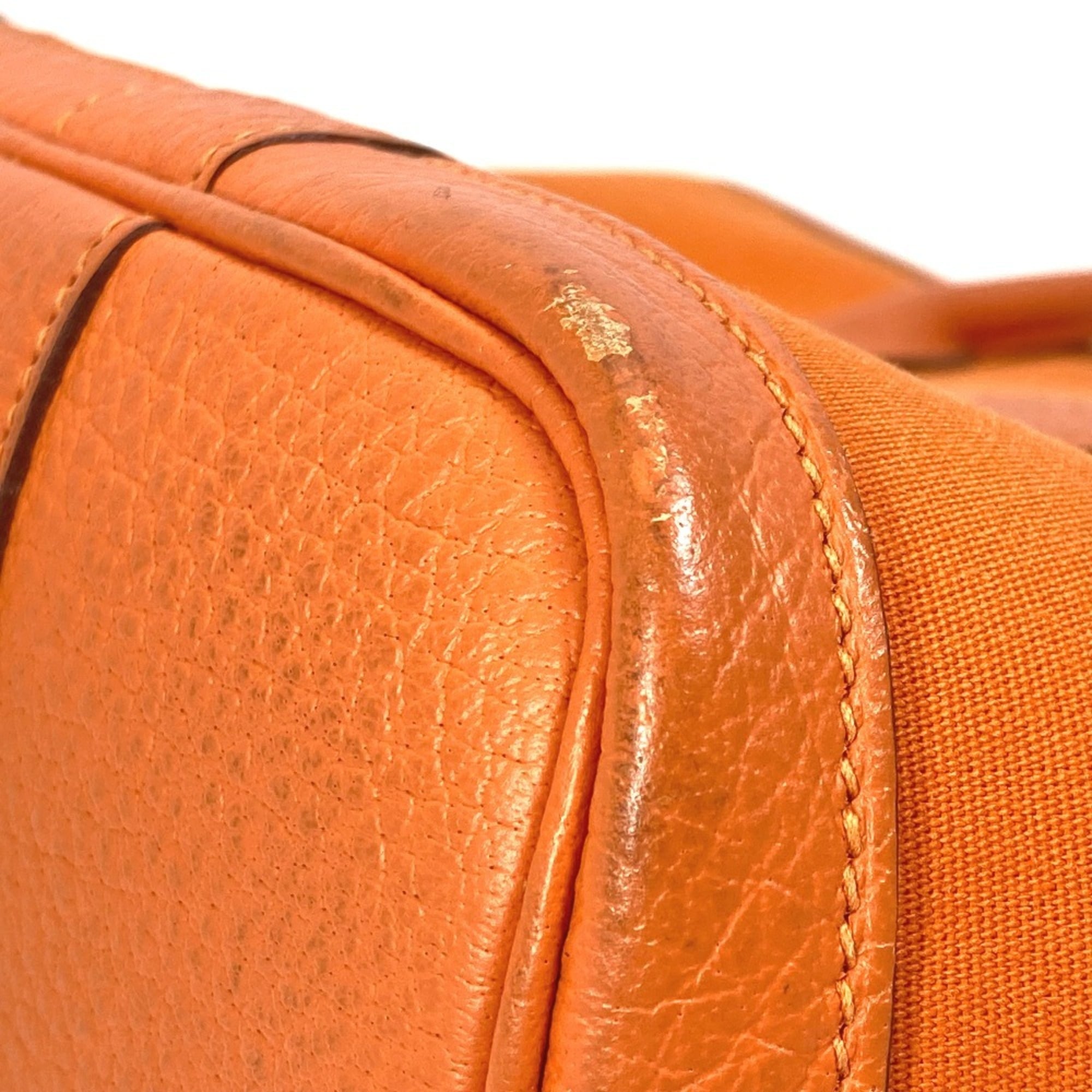 Hermes Orange Toile Officier Shoulder Bag Tote Bag (Pre-Owned)