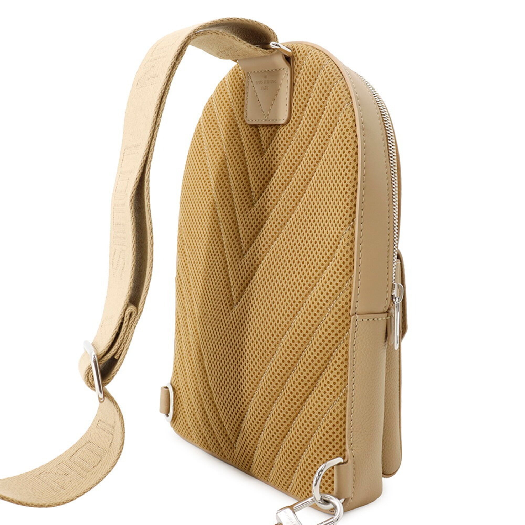 Louis Vuitton Beige Leather Handbag Sling Bag (Pre-Owned)