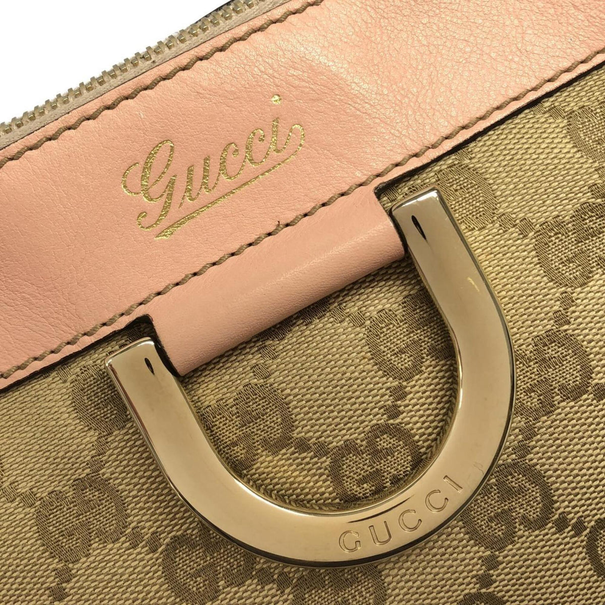 Gucci Beige Brown Gg Canvas Shoulder Bag (Pre-Owned)