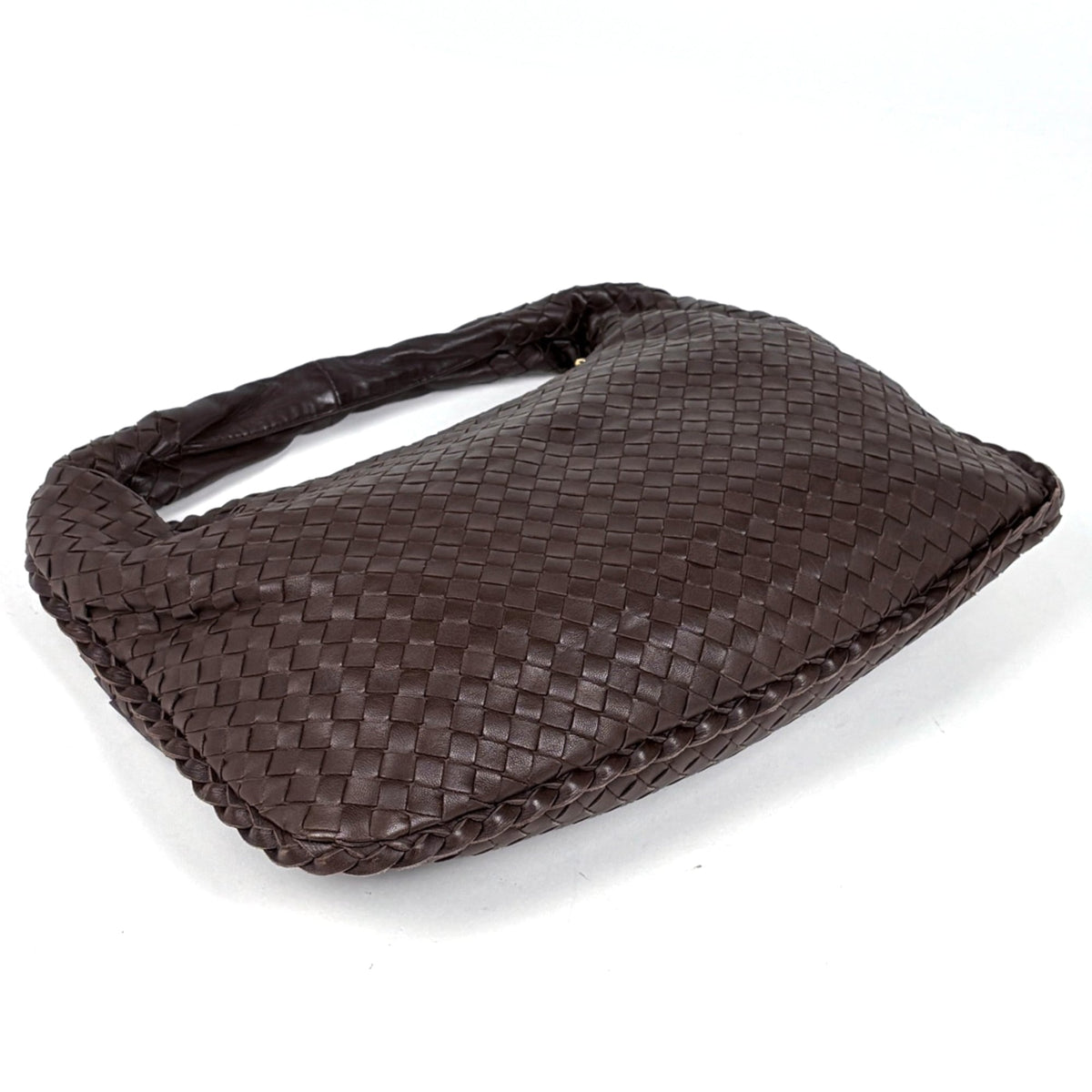 Bottega Veneta Intrecciato Brown Leather Shoulder Bag (Pre-Owned)