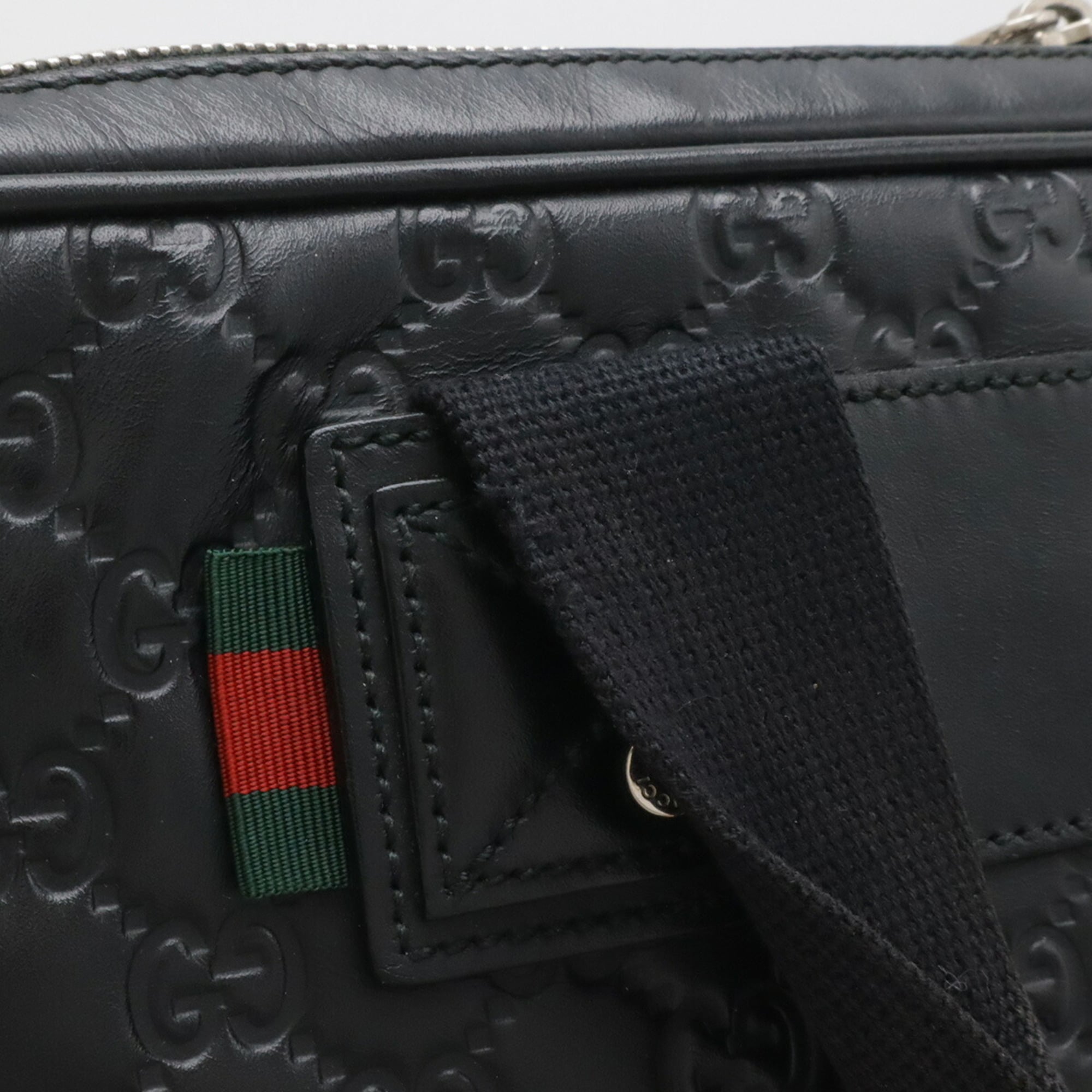 Gucci Black Rubber Leather Laptop Bag (Pre-Owned)