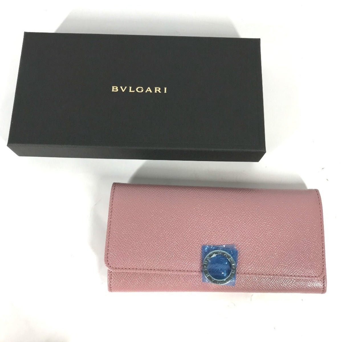 Bvlgari Pink Leather Long Wallet (Bi-Fold) (Pre-Owned)