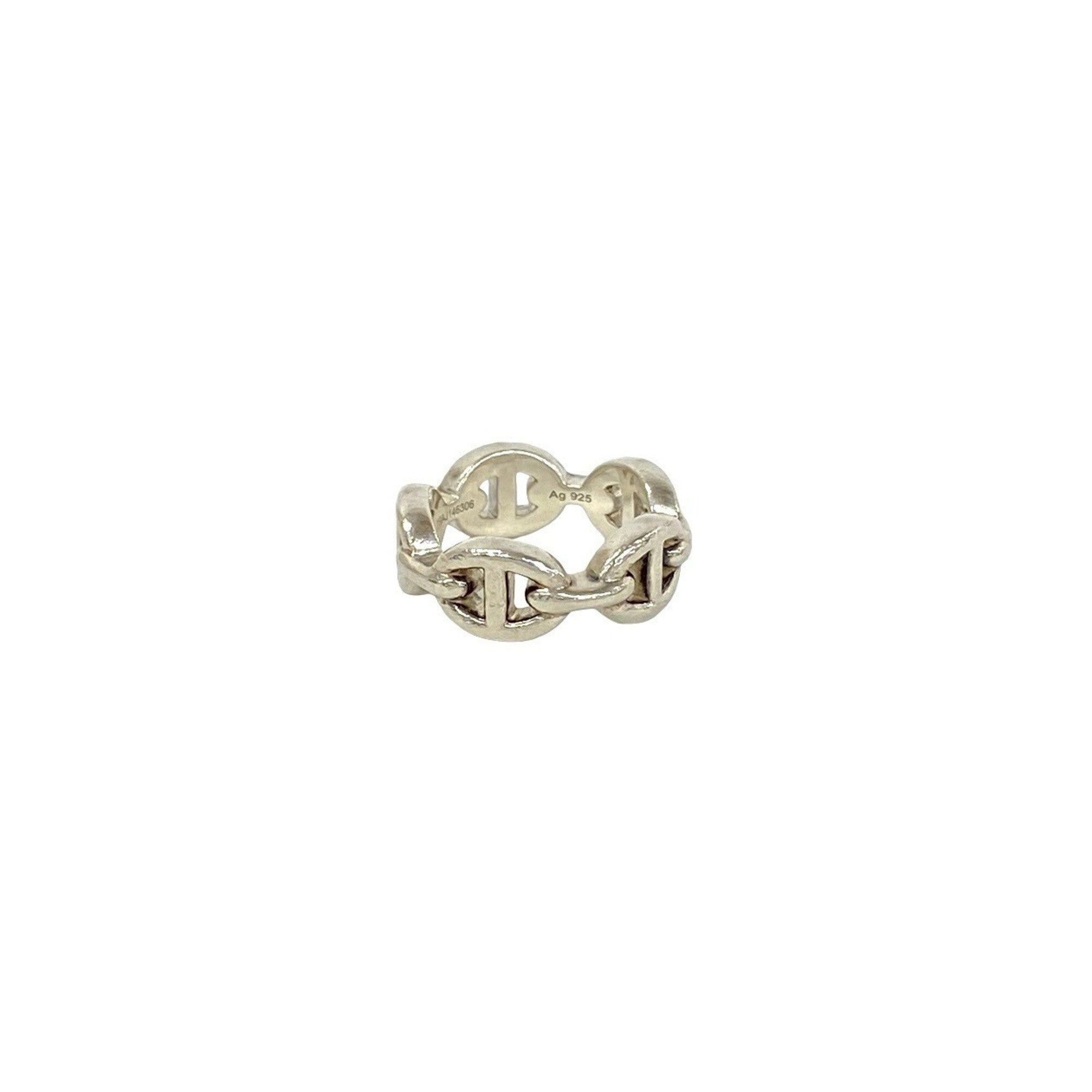 Hermes Silver Silver 925 Band Ring (Pre-Owned)