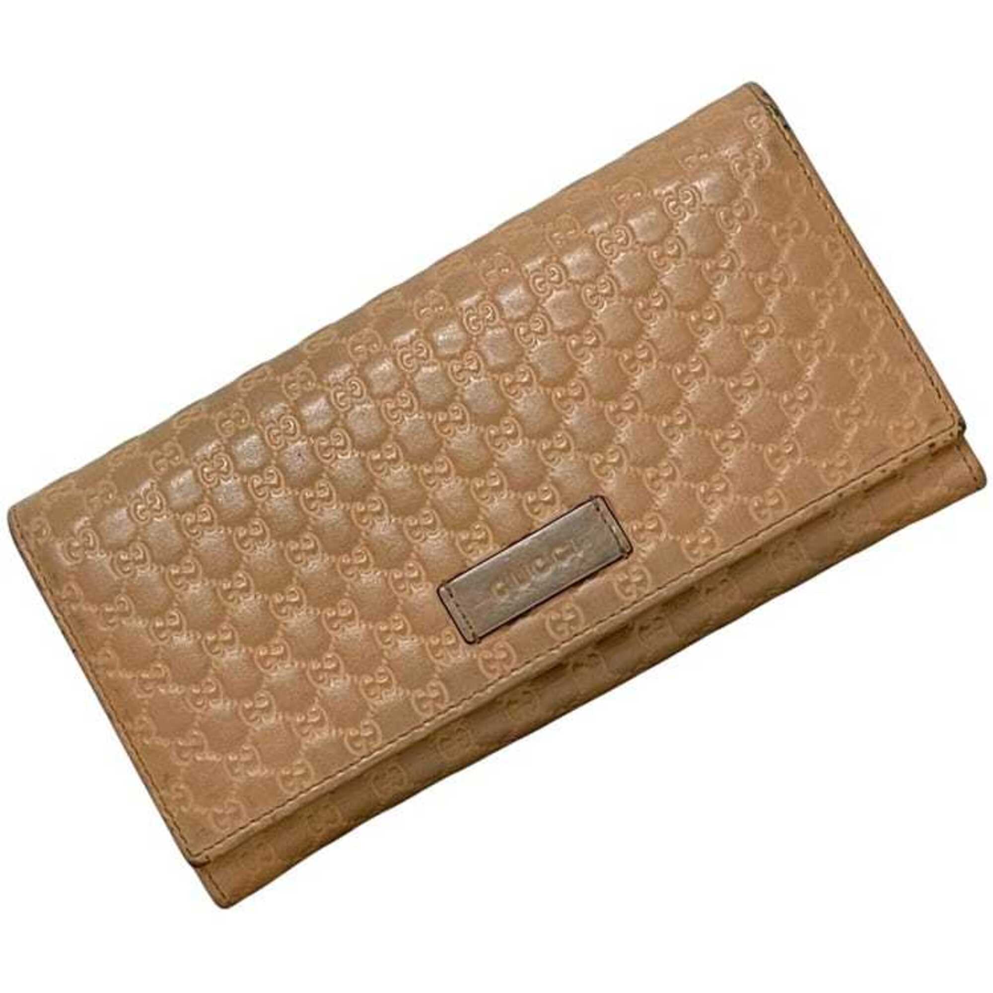 Gucci Microguccissima Beige Micro Gg Leather Long Wallet (Bi-Fold) (Pre-Owned)