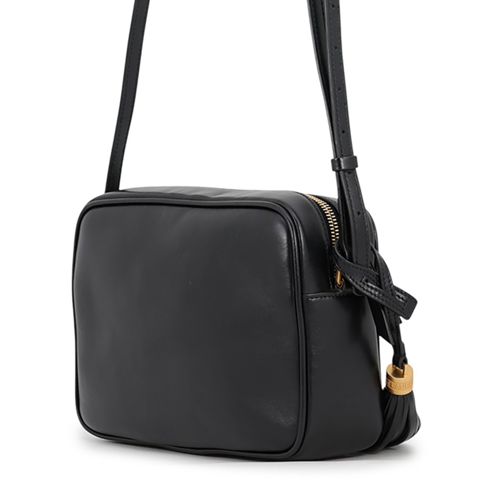 Yves Saint Laurent Black Brown Suede Leather Handbag Shoulder Bag (Pre-Owned)
