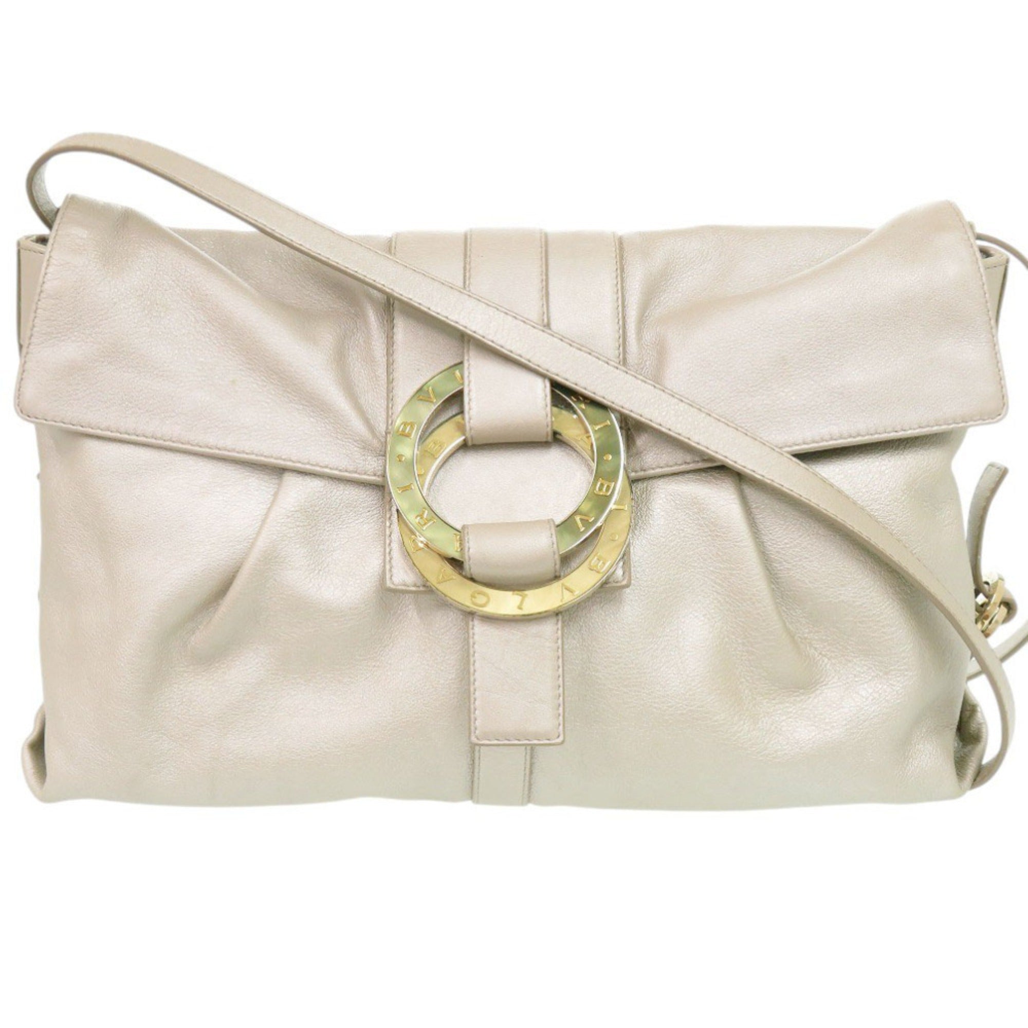 Bvlgari Silver Gray Leather Shoulder Bag (Pre-Owned)