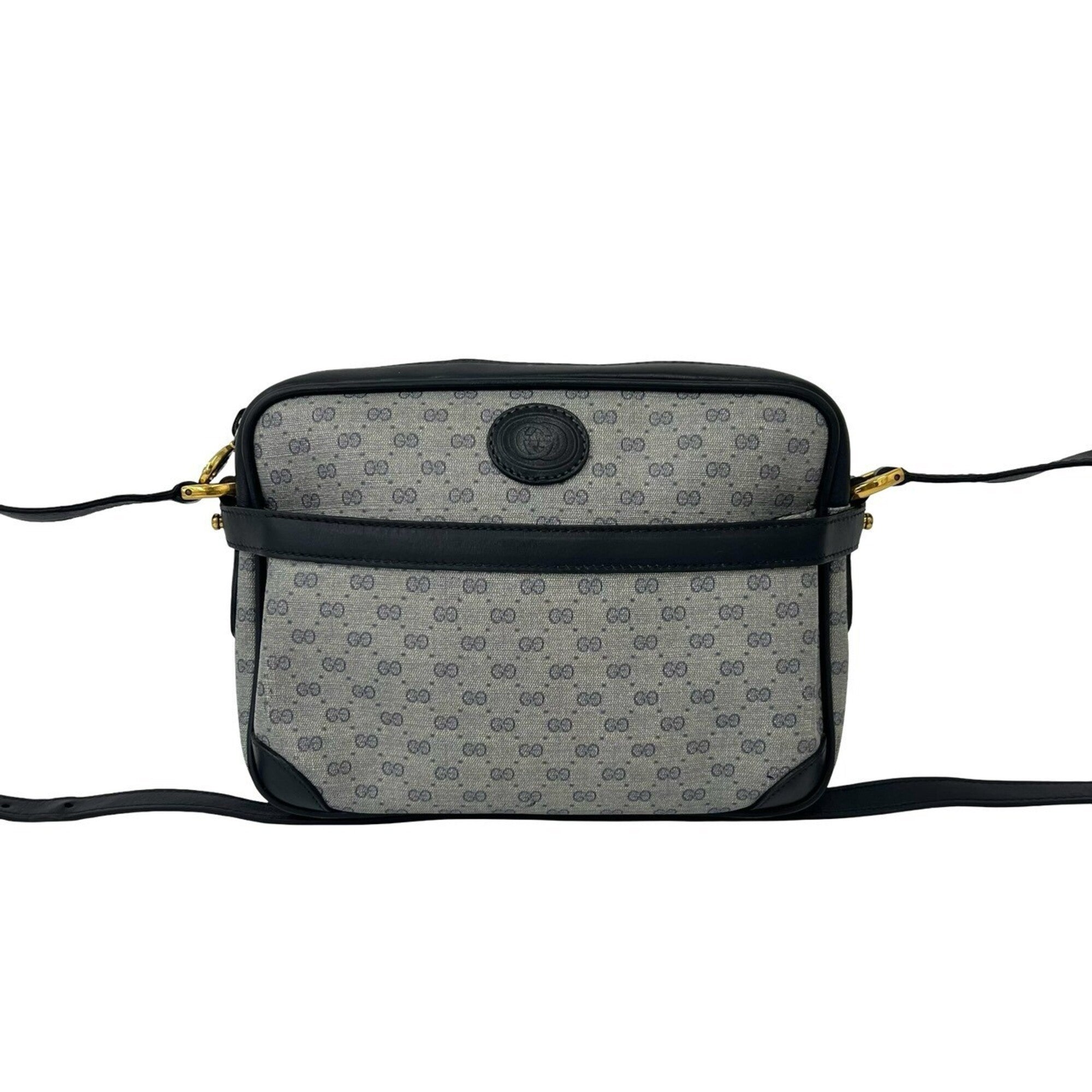 Gucci Navy Leather Pvc Pochette Shoulder Bag (Pre-Owned)