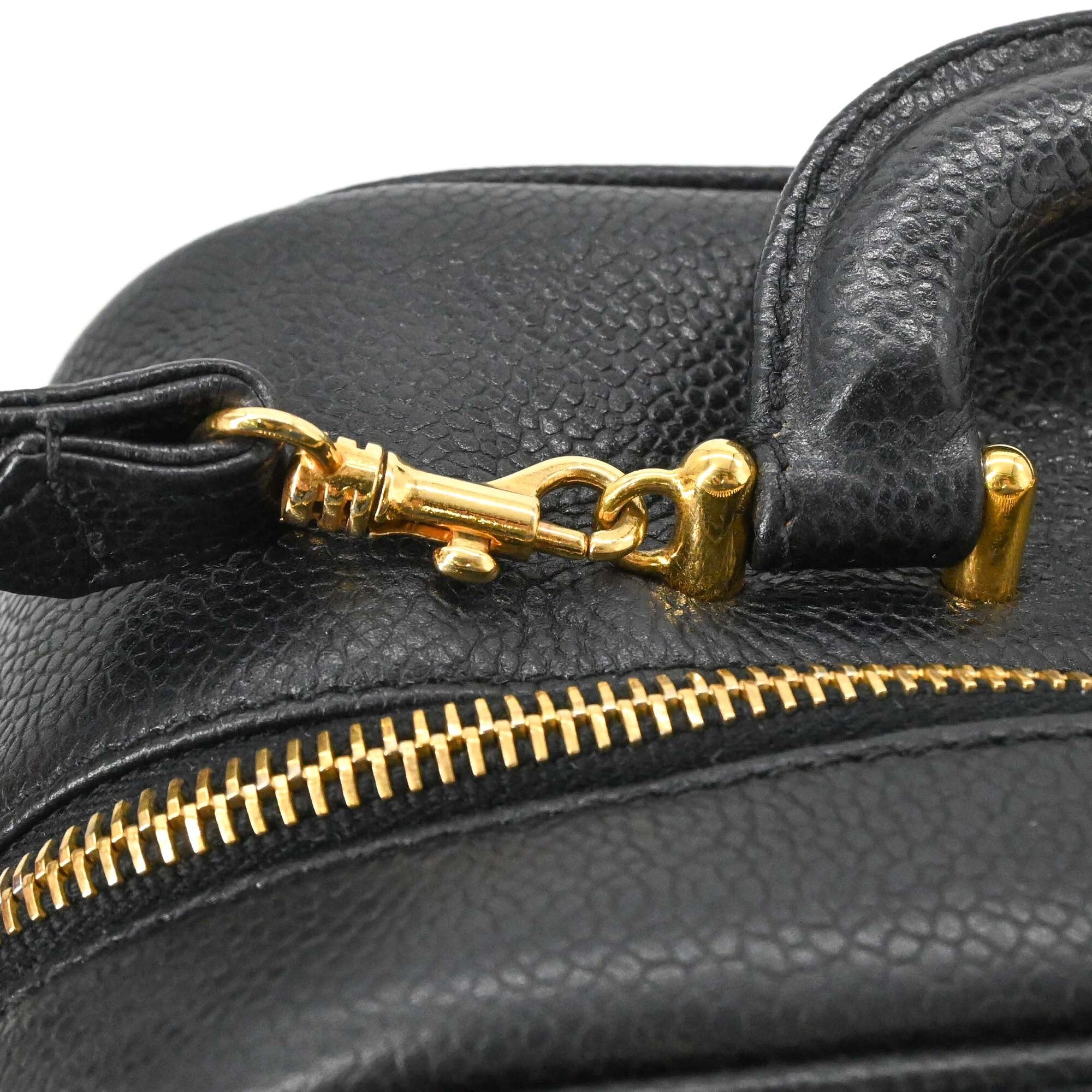 Chanel Black Leather Handbag Vanity Bag (Pre-Owned)
