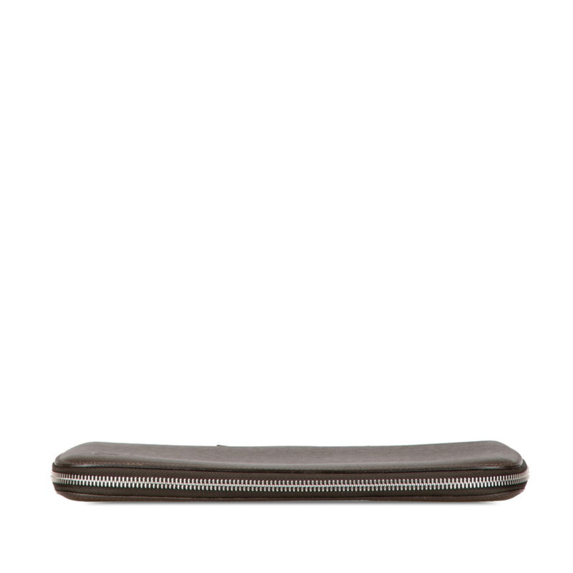 Louis Vuitton Brown Grizzly Leather Pvc Long Wallet (Bi-Fold) (Pre-Owned)