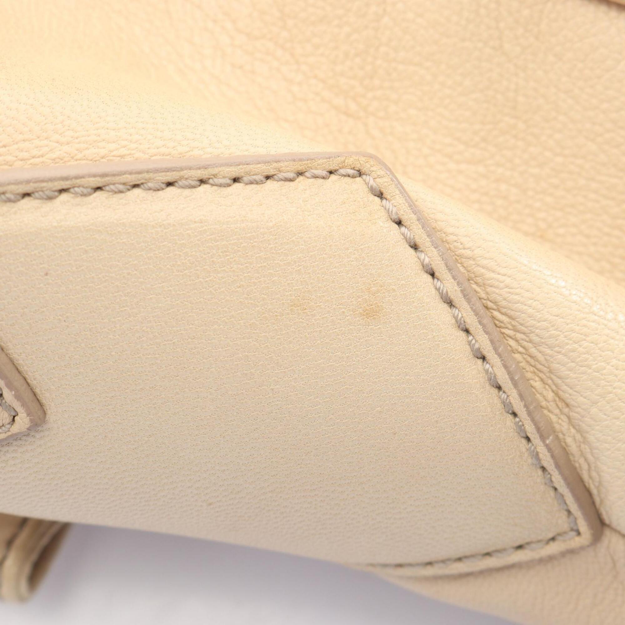 Yves Saint Laurent Beige Leather Handbag Shoulder Bag (Pre-Owned)