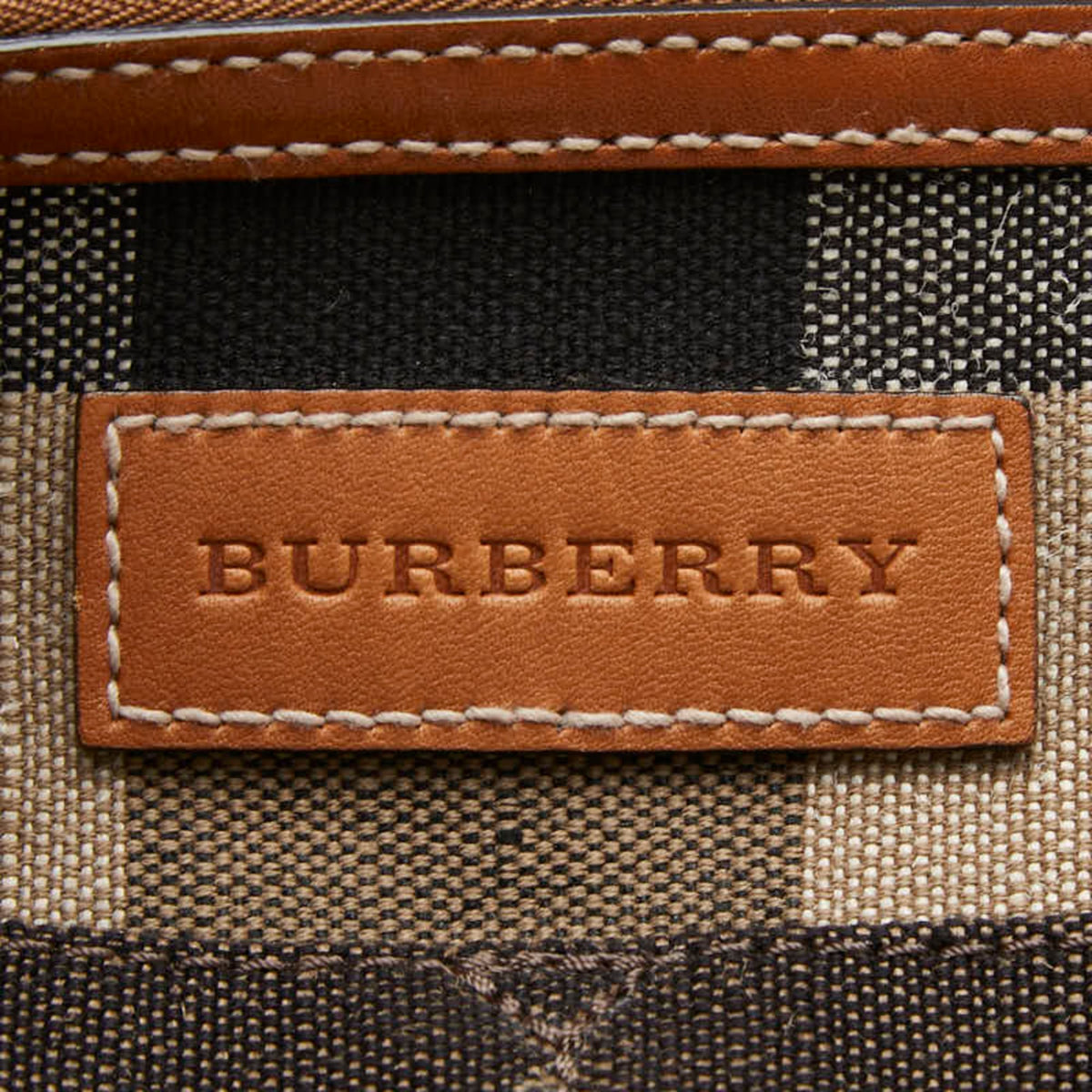 Burberry Beige Canvas Handbag Pouch Shoulder Bag (Pre-Owned)