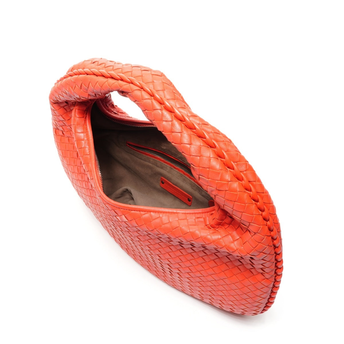 Bottega Veneta Red Color Intrecciato Handbag (Pre-Owned)