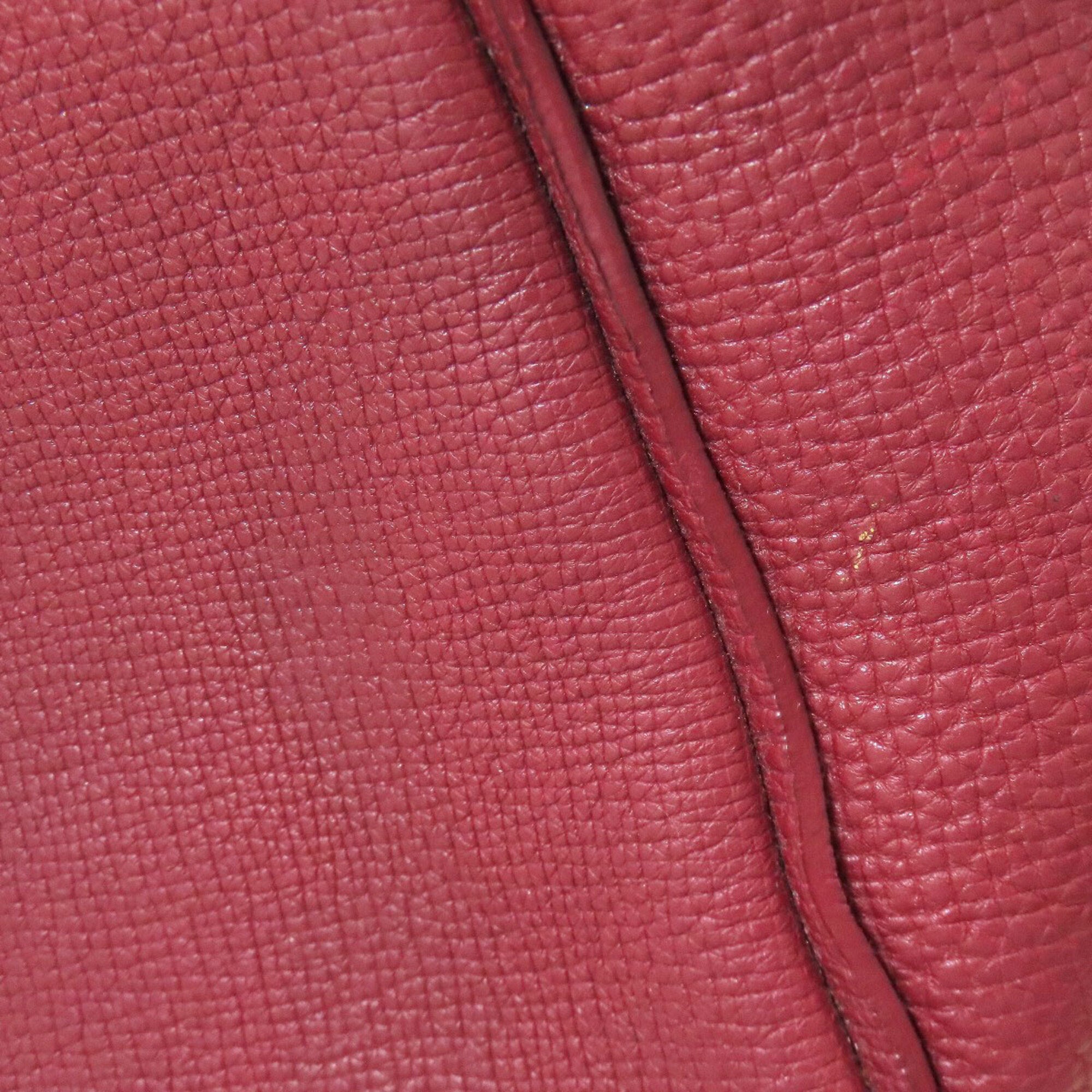Longchamp Red Color Leather Shoulder Bag (Pre-Owned)