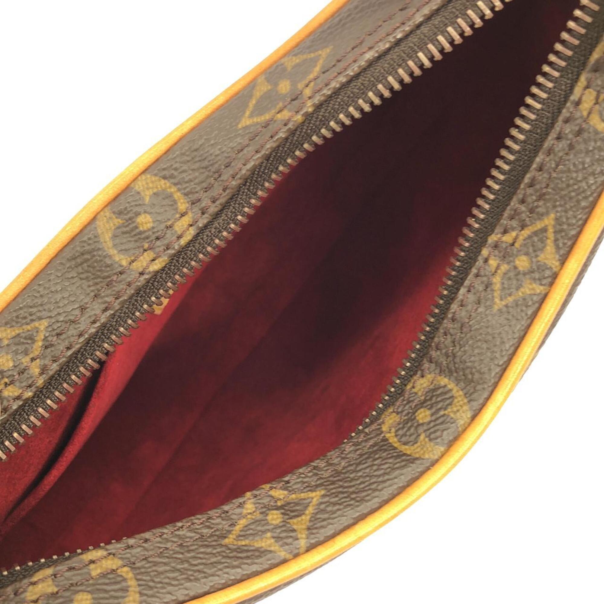 Louis Vuitton Marron Coated Canvas Pochette Shoulder Bag (Pre-Owned)