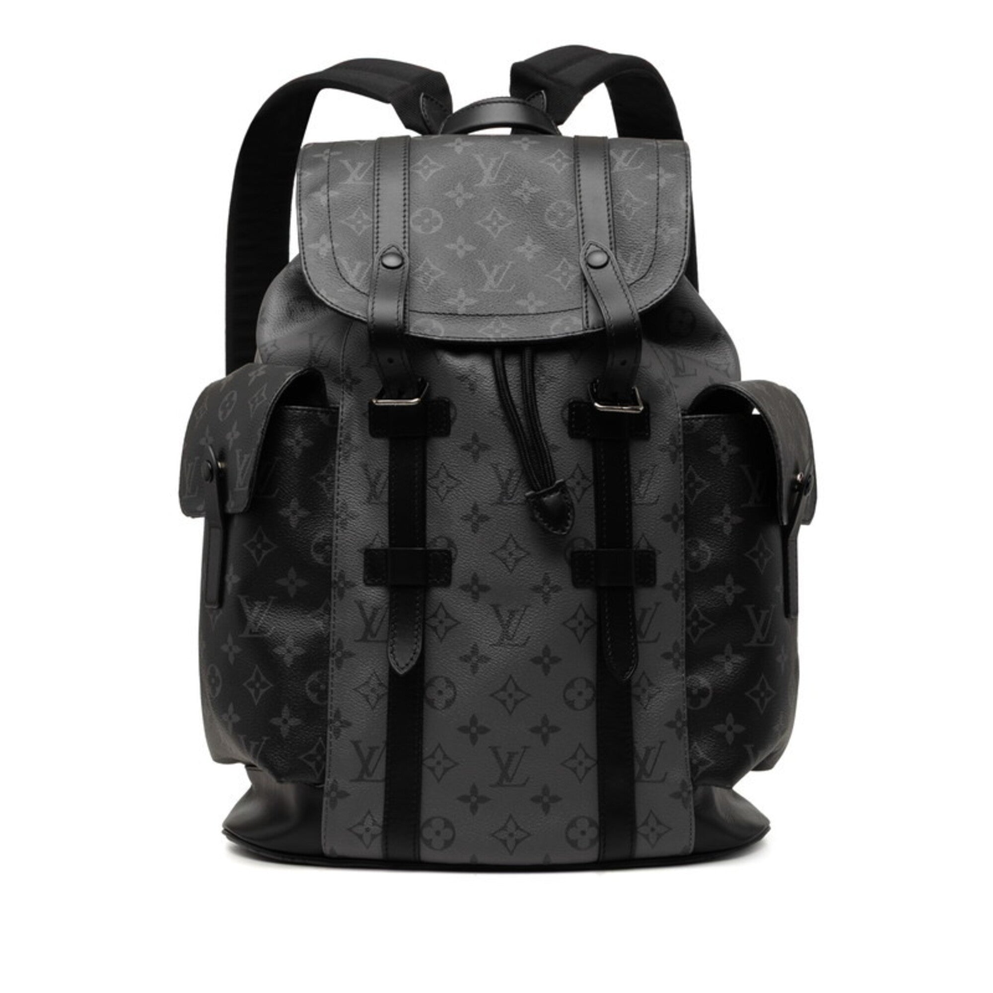 Louis Vuitton Black Gray Pvc Leather Backpack (Pre-Owned)