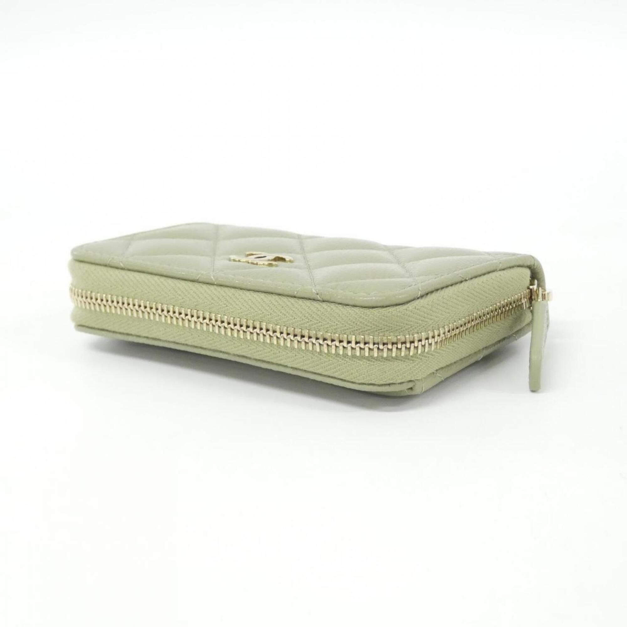 Chanel Green Grained Calfskin Coin Purse/Coin Case (Pre-Owned)