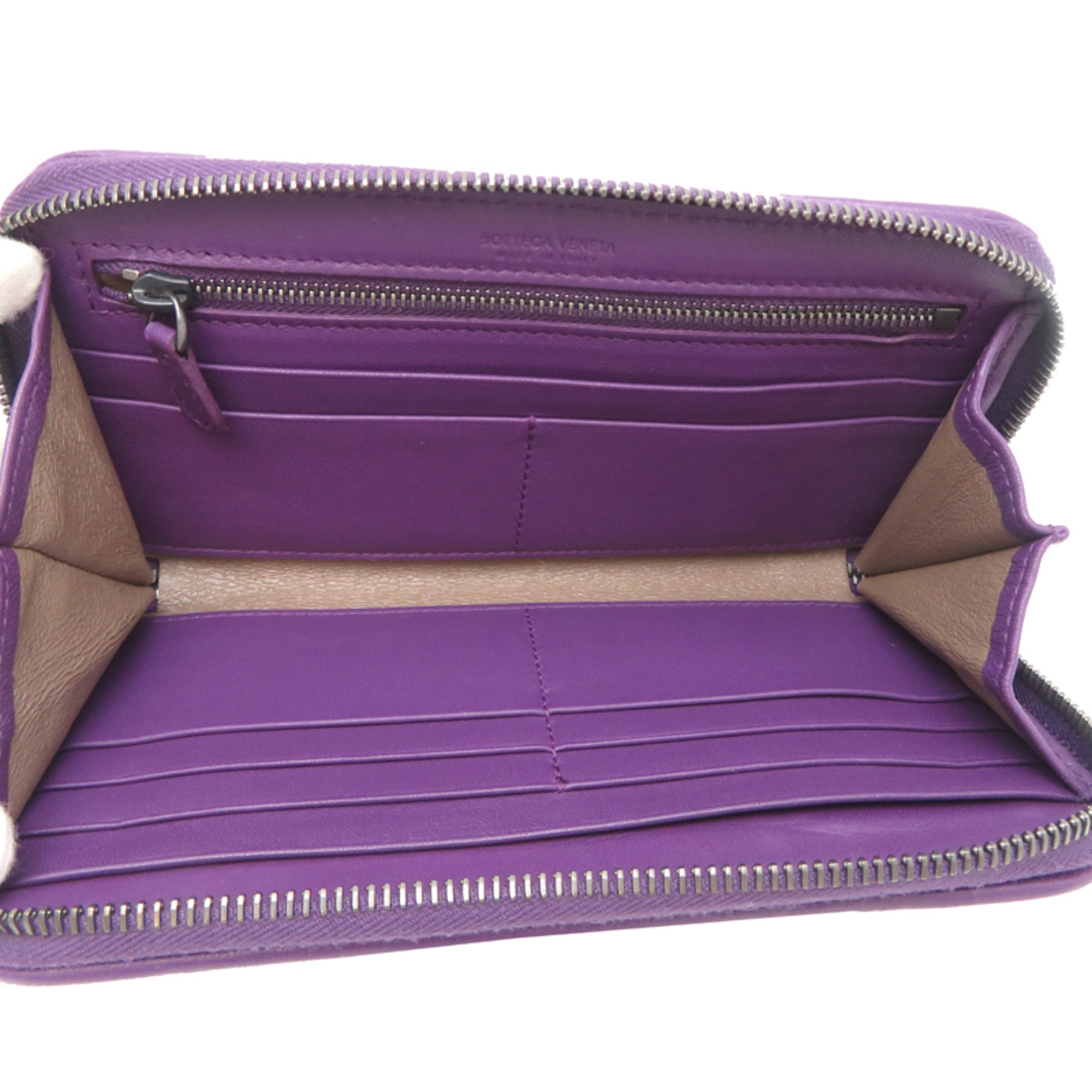 Bottega Veneta Purple Intrecciato Long Wallet (Bi-Fold) (Pre-Owned)