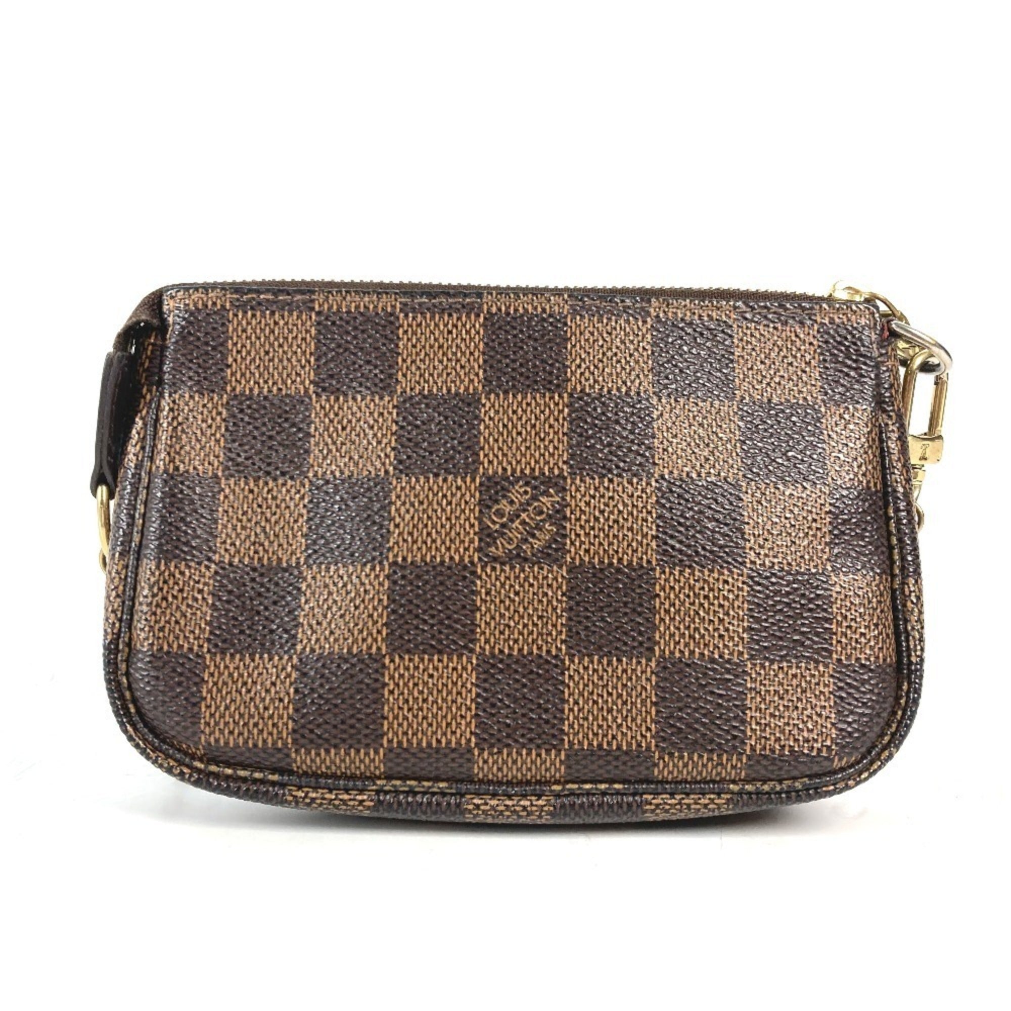 Louis Vuitton Brown Damier Canvas Ebene Galle Red Color Damier Canvas Handbag Pochette (Pre-Owned)