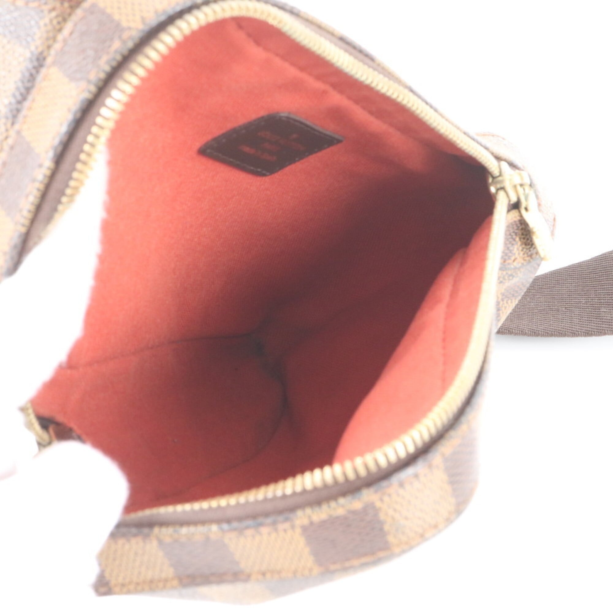 Louis Vuitton Brown Damier Canvas White Coated Canvas Leather Pouch Sling Bag (Pre-Owned)