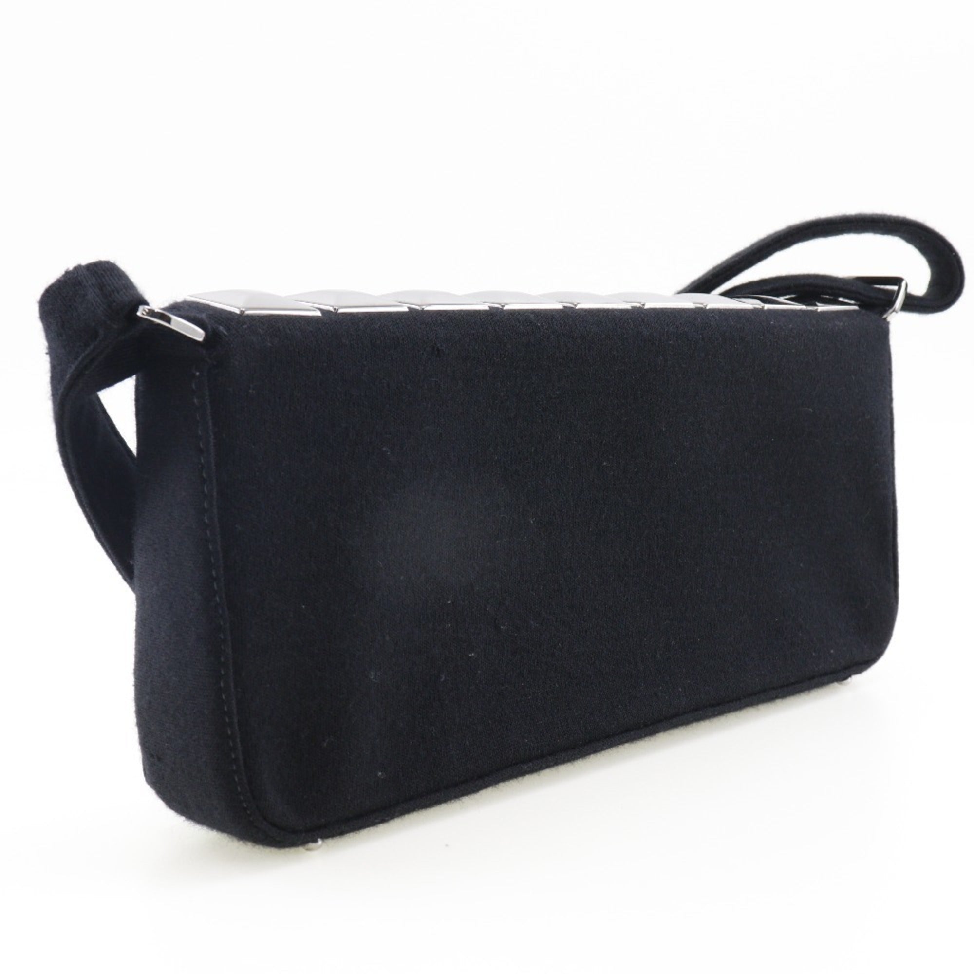 Chanel Black Cotton Shoulder Bag (Pre-Owned)
