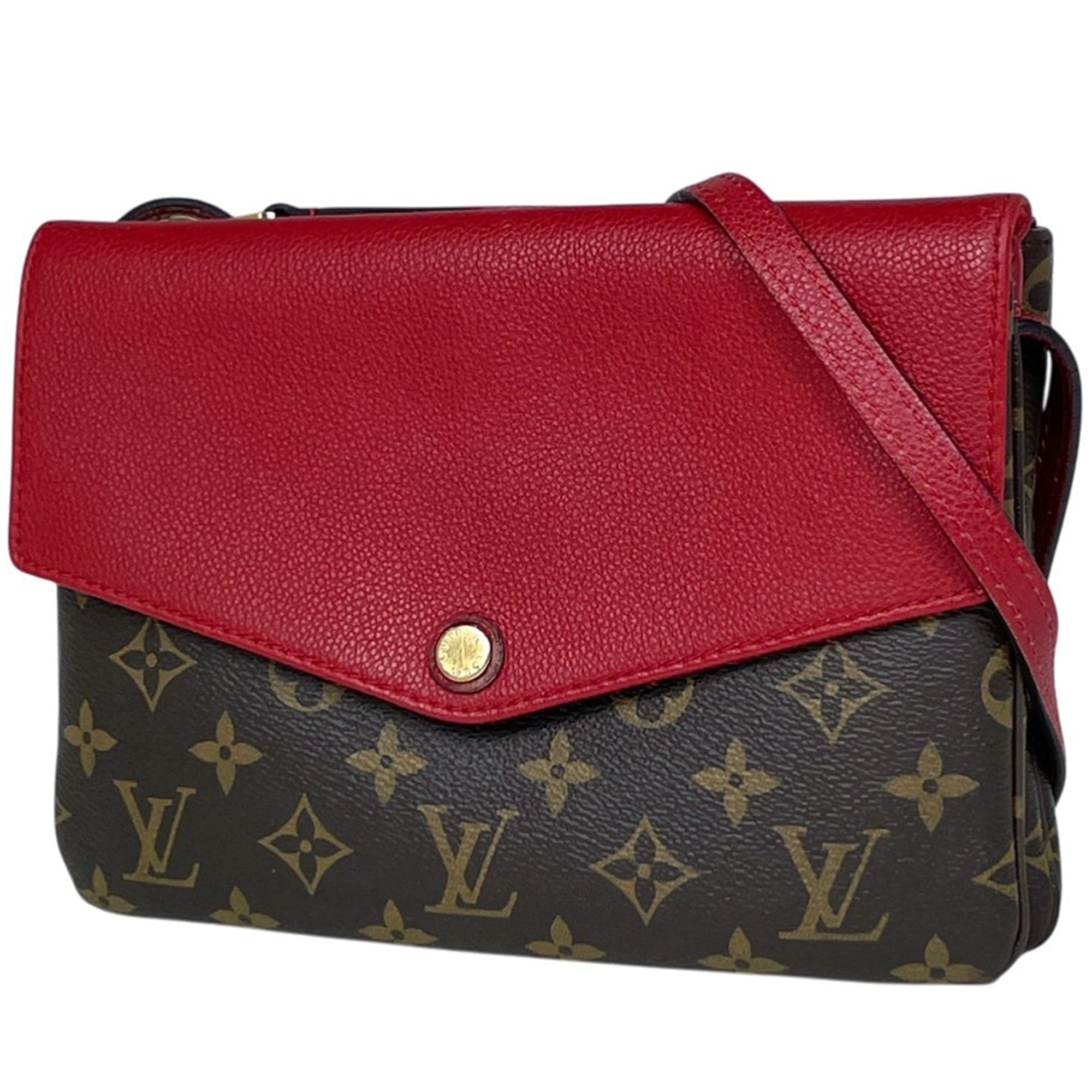 Louis Vuitton Monogram Brown Cerise Red Color Monogram Shoulder Bag (Pre-Owned)