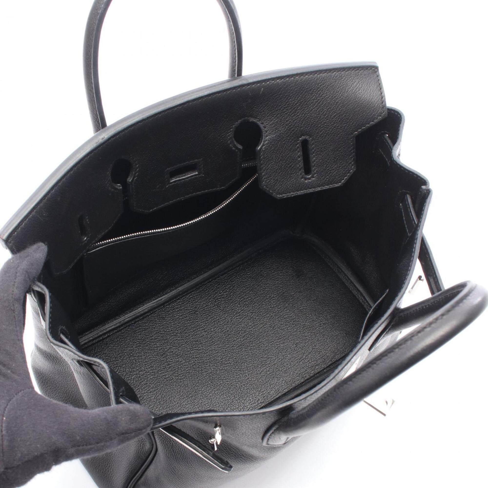Hermes Black Leather Handbag (Pre-Owned)
