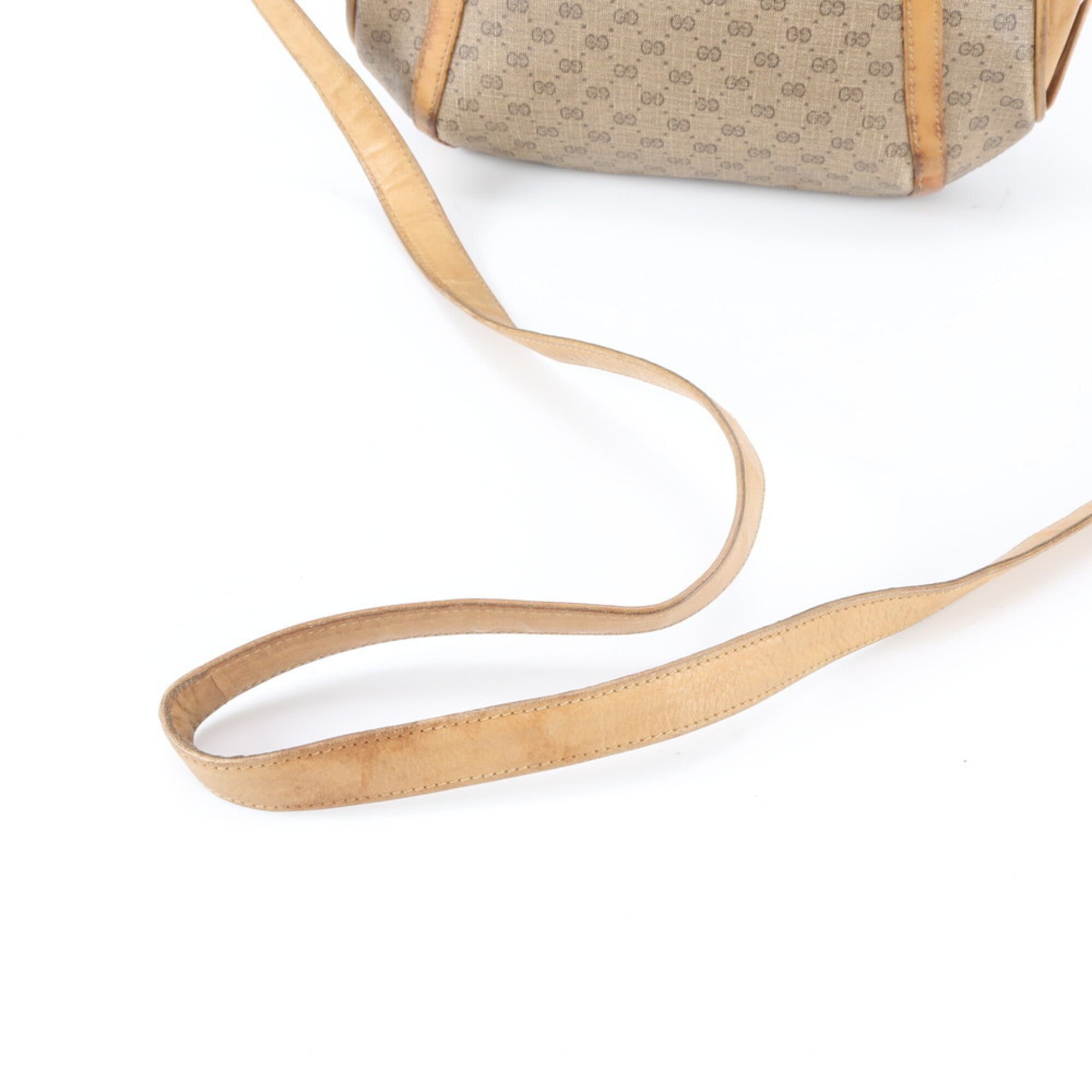 Gucci Microguccissima Beige Brown Leather Coated Canvas Shoulder Bag (Pre-Owned)