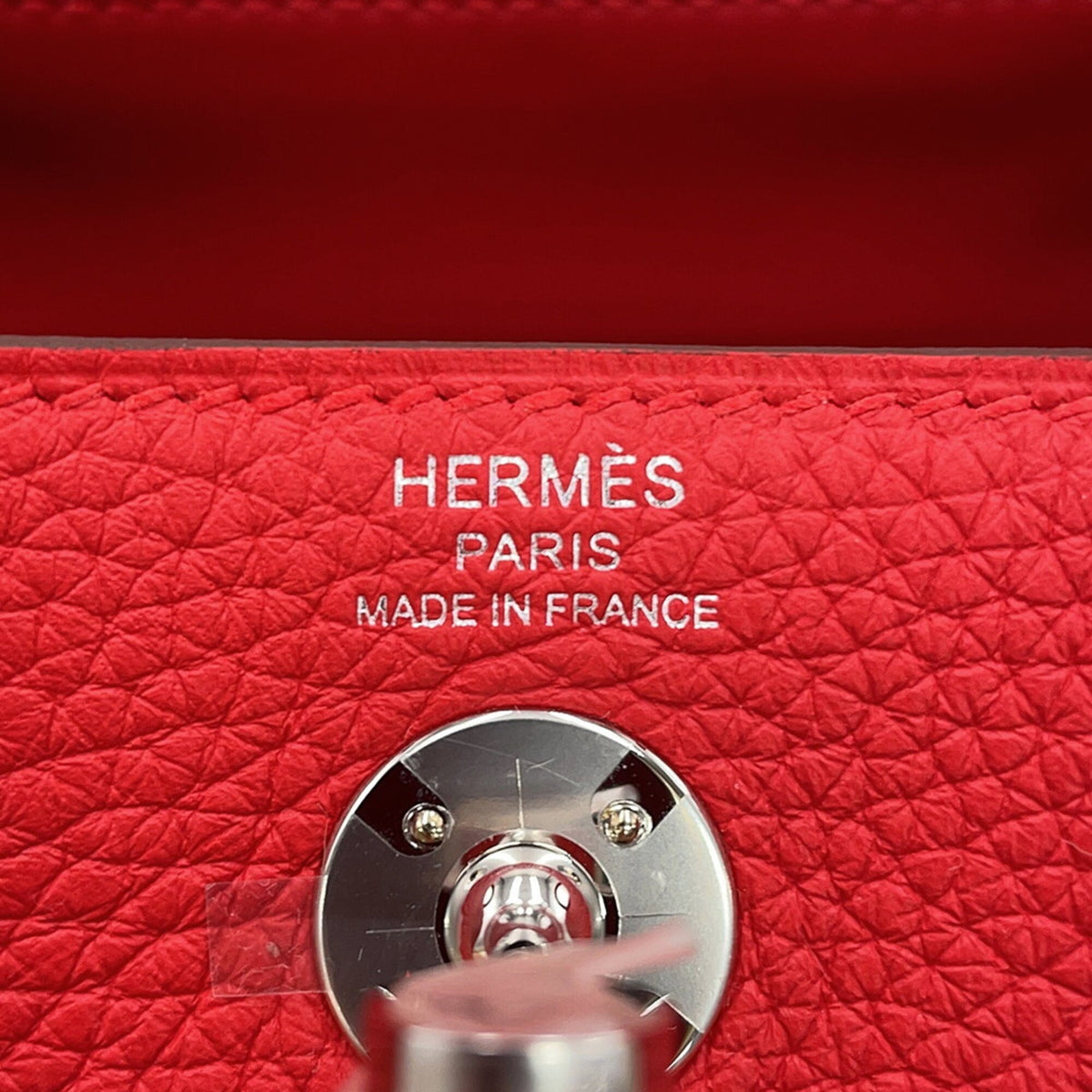 Hermes Red Color Taurillon Clemence Leather Handbag Shoulder Bag (Pre-Owned)