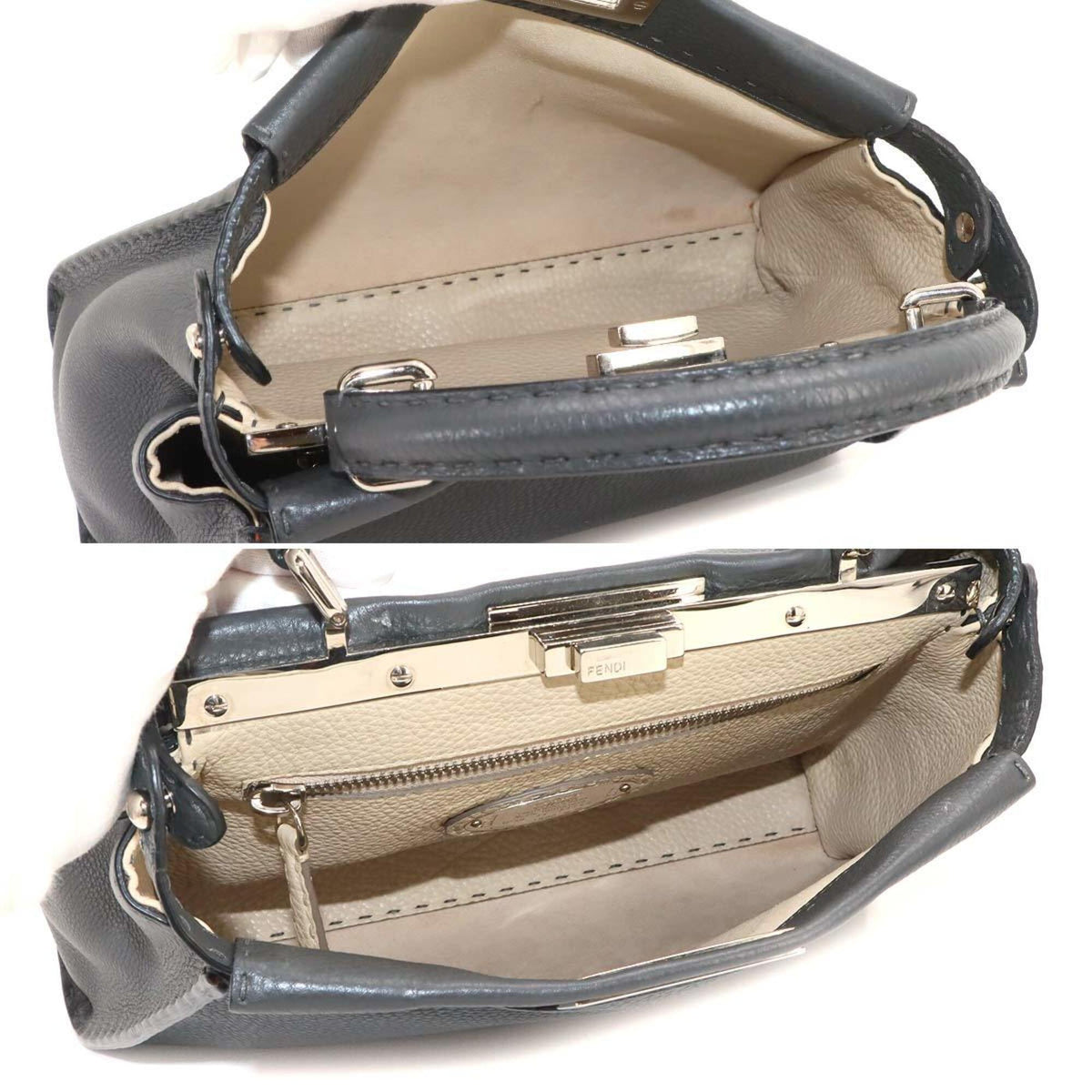 Fendi Gray Leather Handbag (Pre-Owned)
