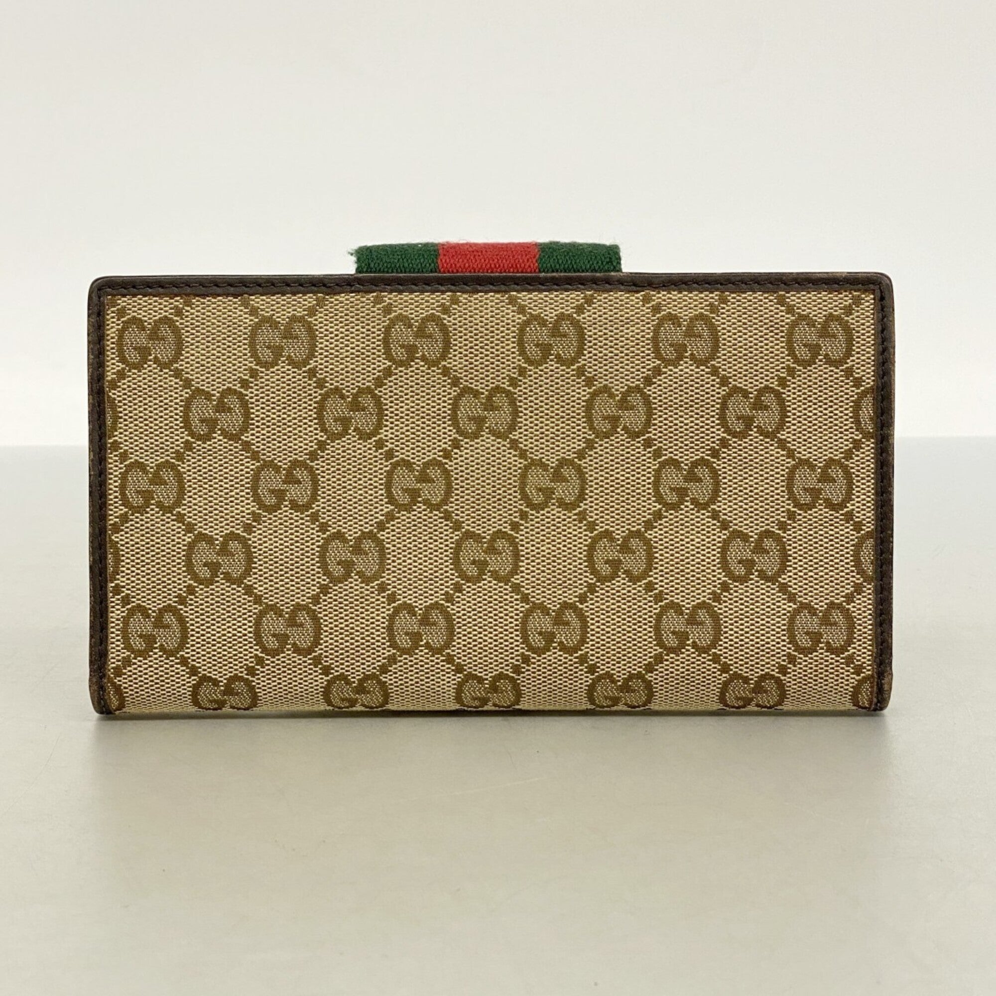 Gucci Brown Canvas Long Wallet (Bi-Fold) (Pre-Owned)