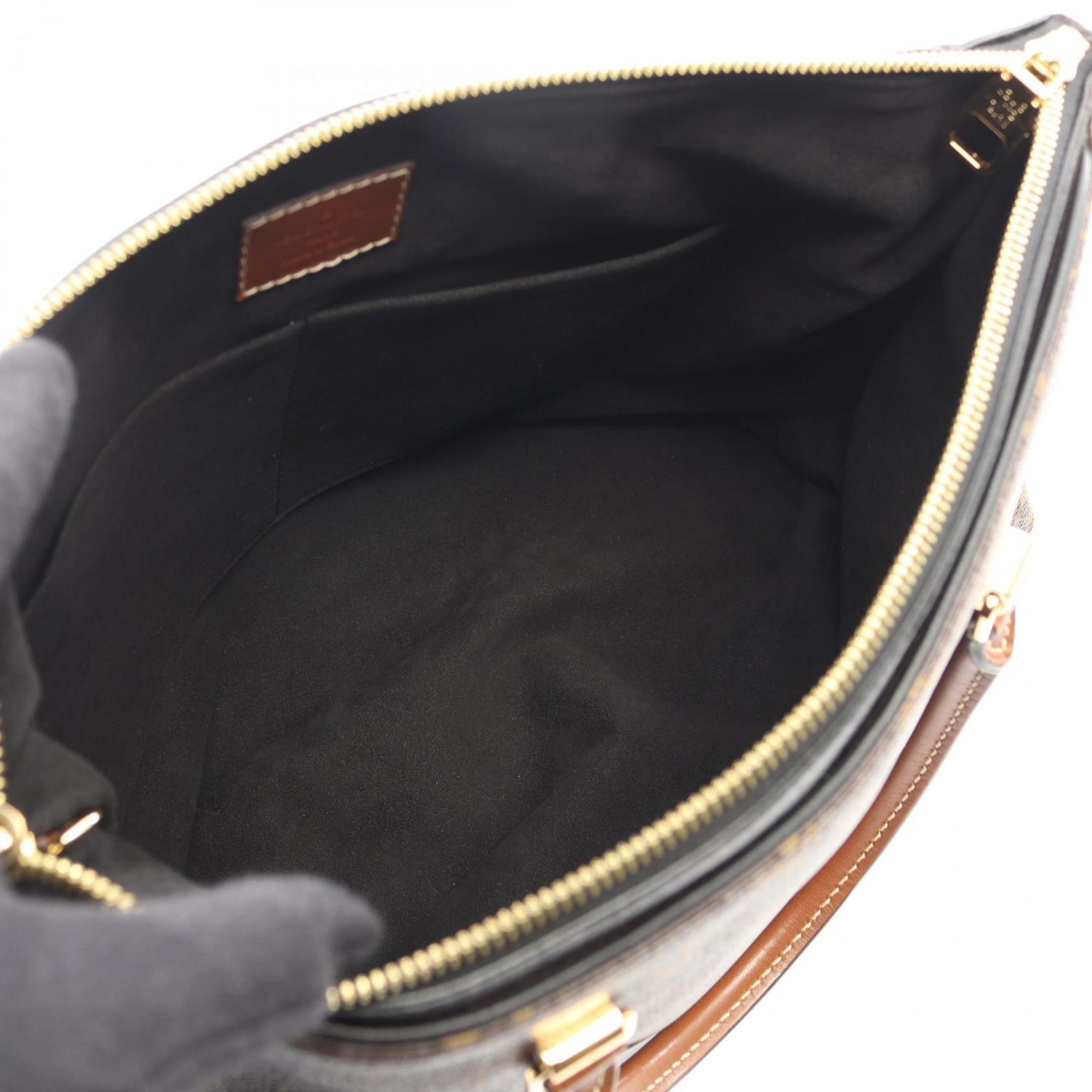 Louis Vuitton Black Brown Noir Coated Canvas Leather Handbag (Pre-Owned)