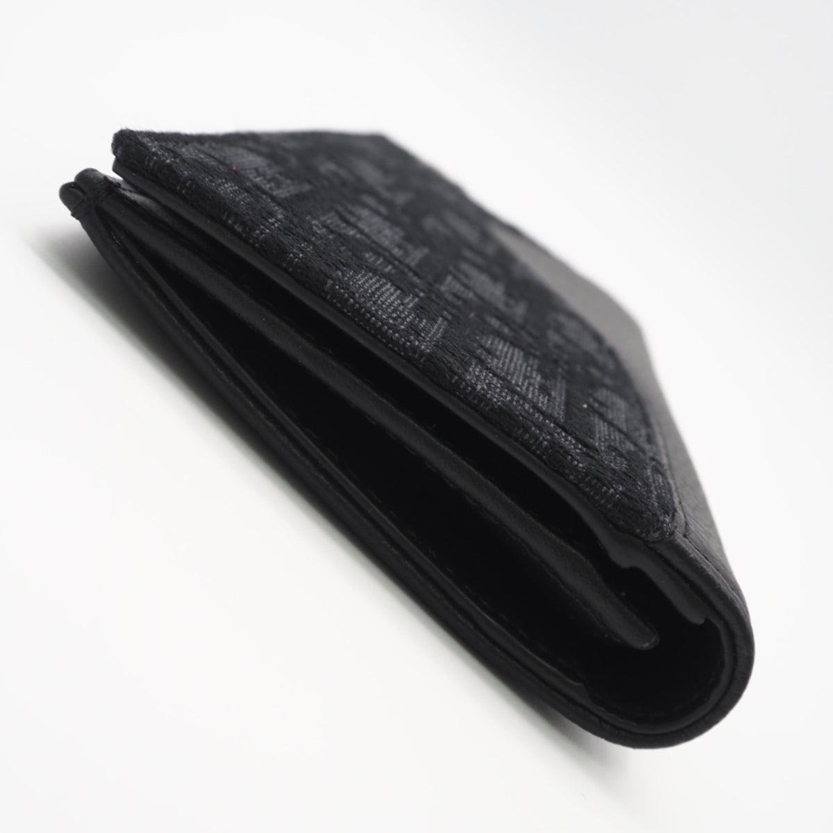 Christian Dior Black Jacquard Long Wallet (Bi-Fold) (Pre-Owned)