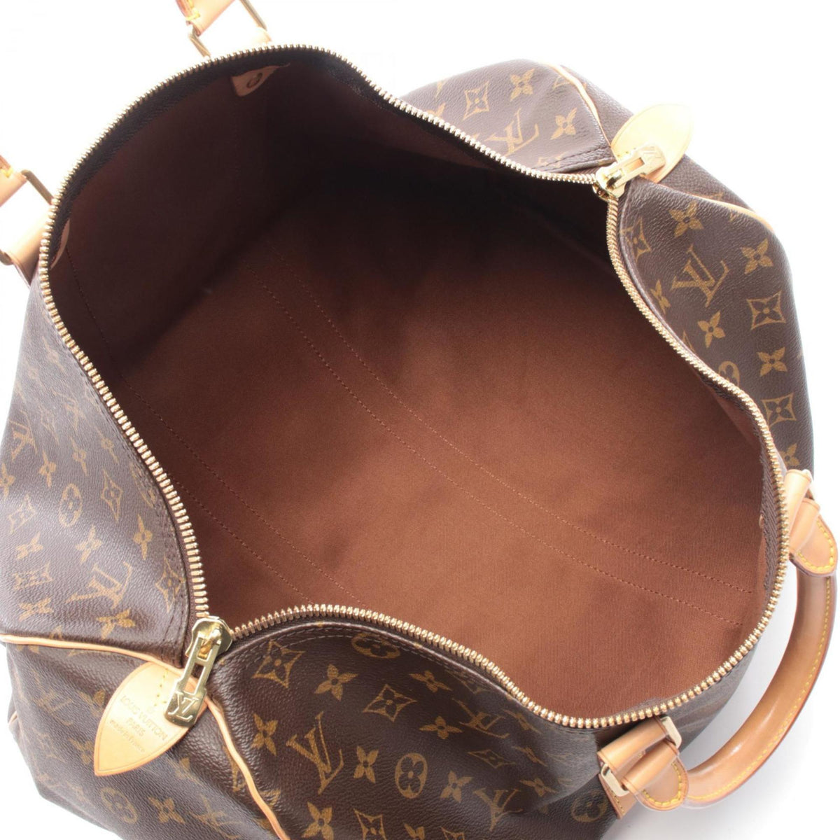 Louis Vuitton Brown Coated Canvas Leather Boston Bag Handbag (Pre-Owned)