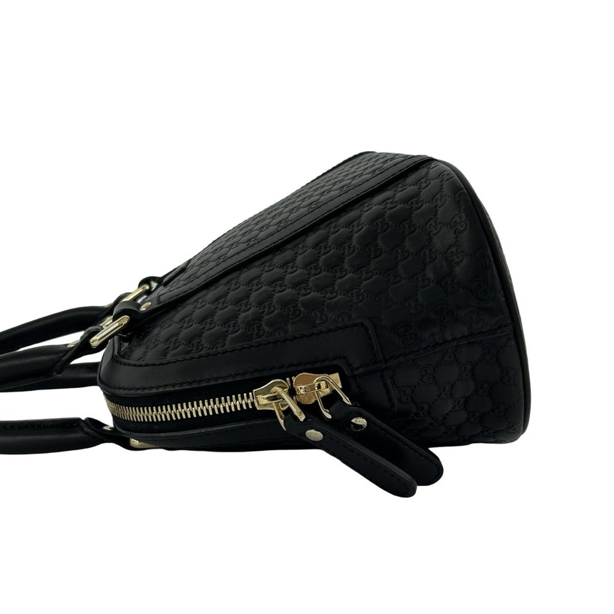 Gucci Black Leather Boston Bag Handbag Shoulder Bag (Pre-Owned)