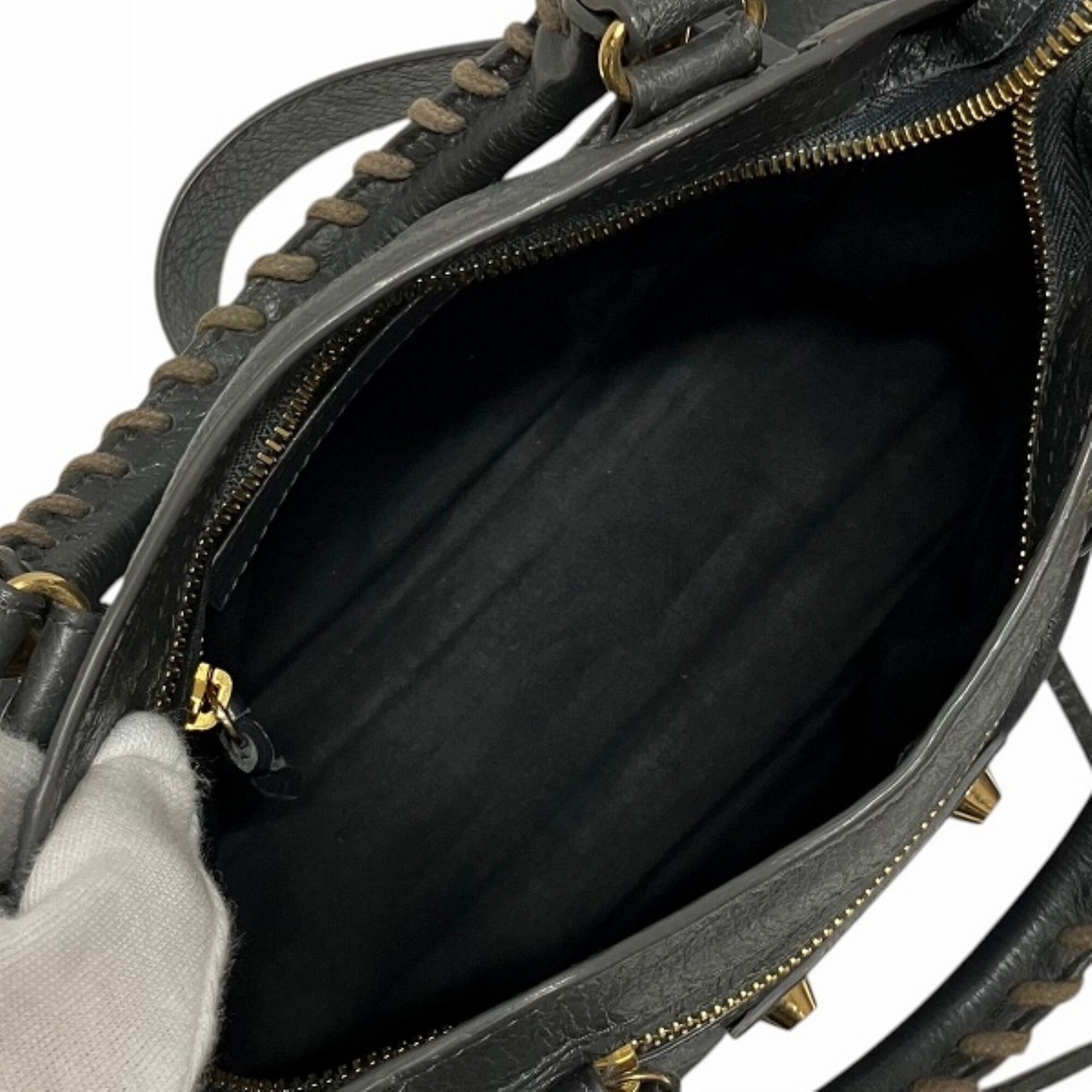 Balenciaga Gray Leather Handbag (Pre-Owned)