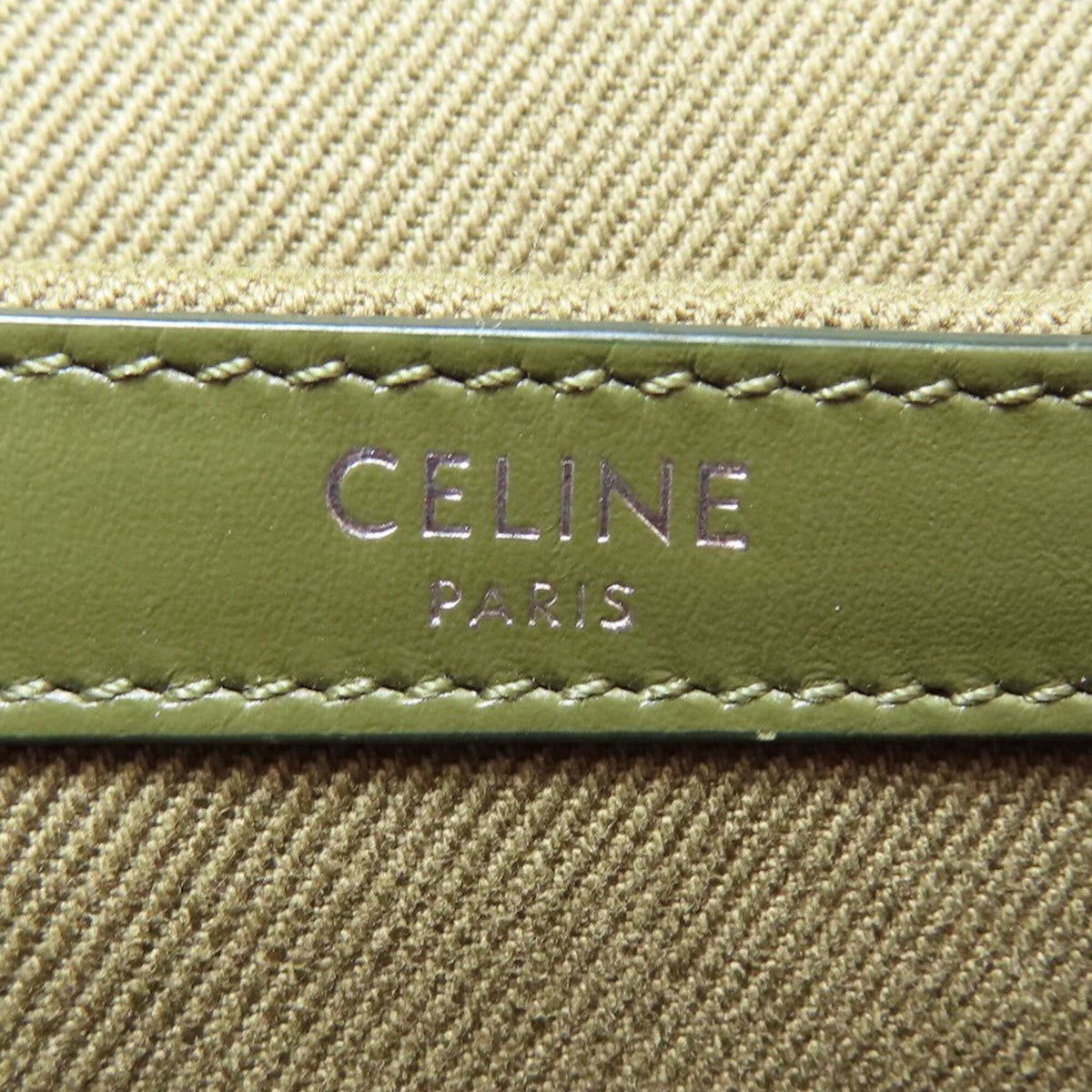 Celine Green Khaki Canvas Backpack (Pre-Owned)
