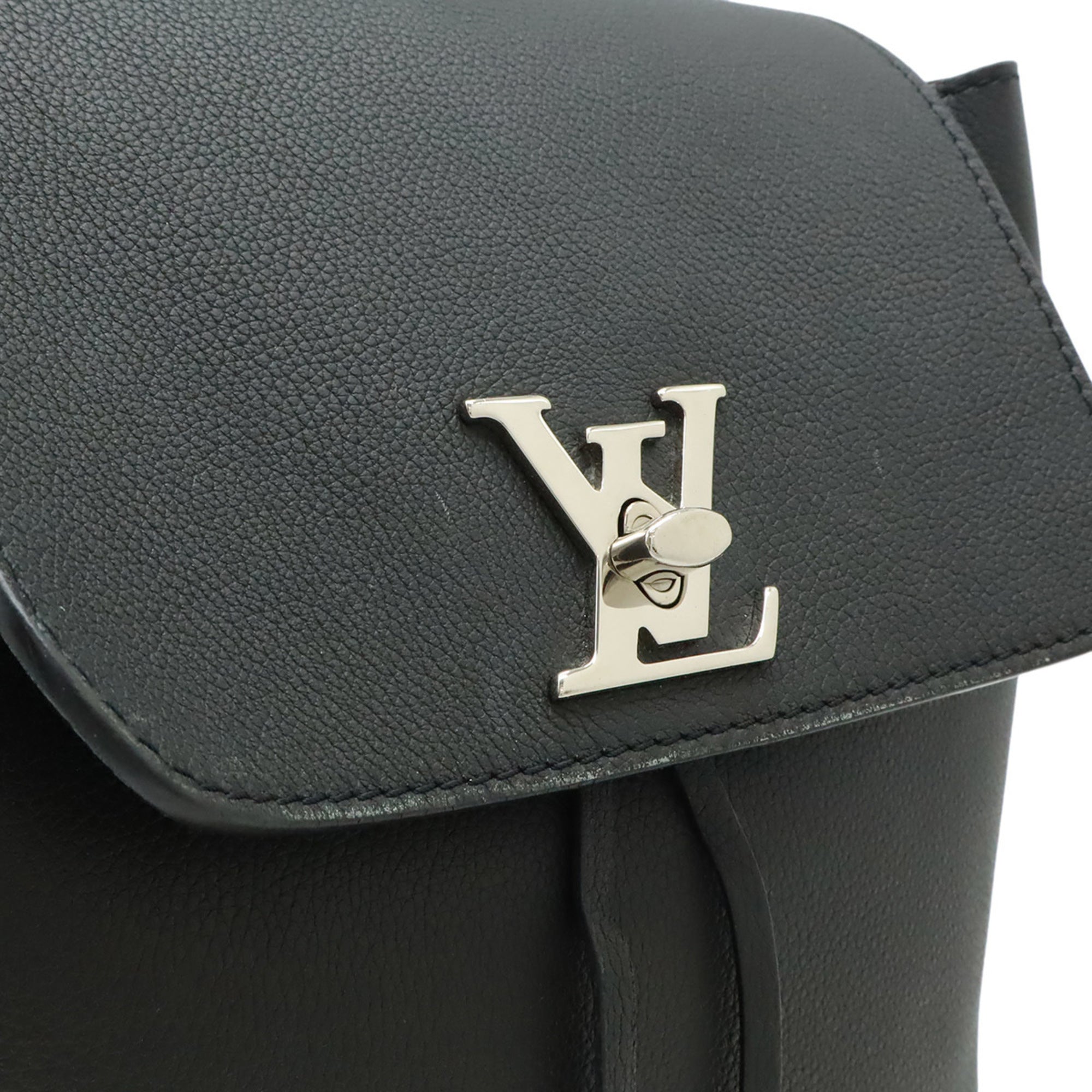 Louis Vuitton Black Noir Leather Backpack (Pre-Owned)