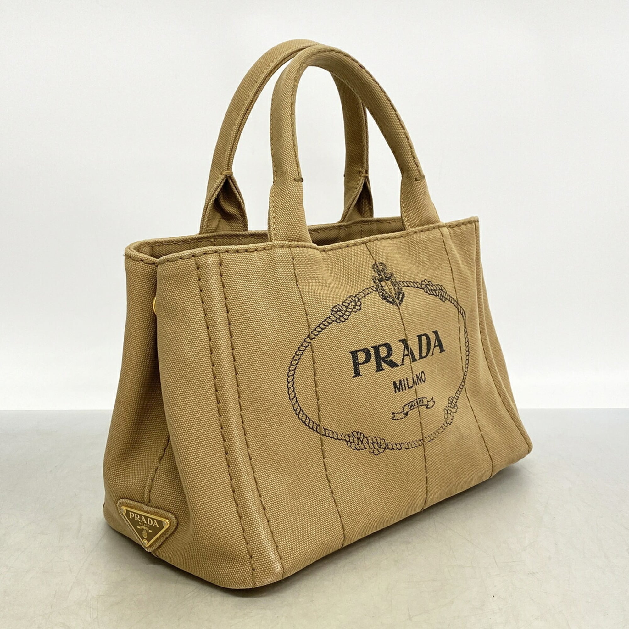 Prada Brown Canvas Tote Bag (Pre-Owned)