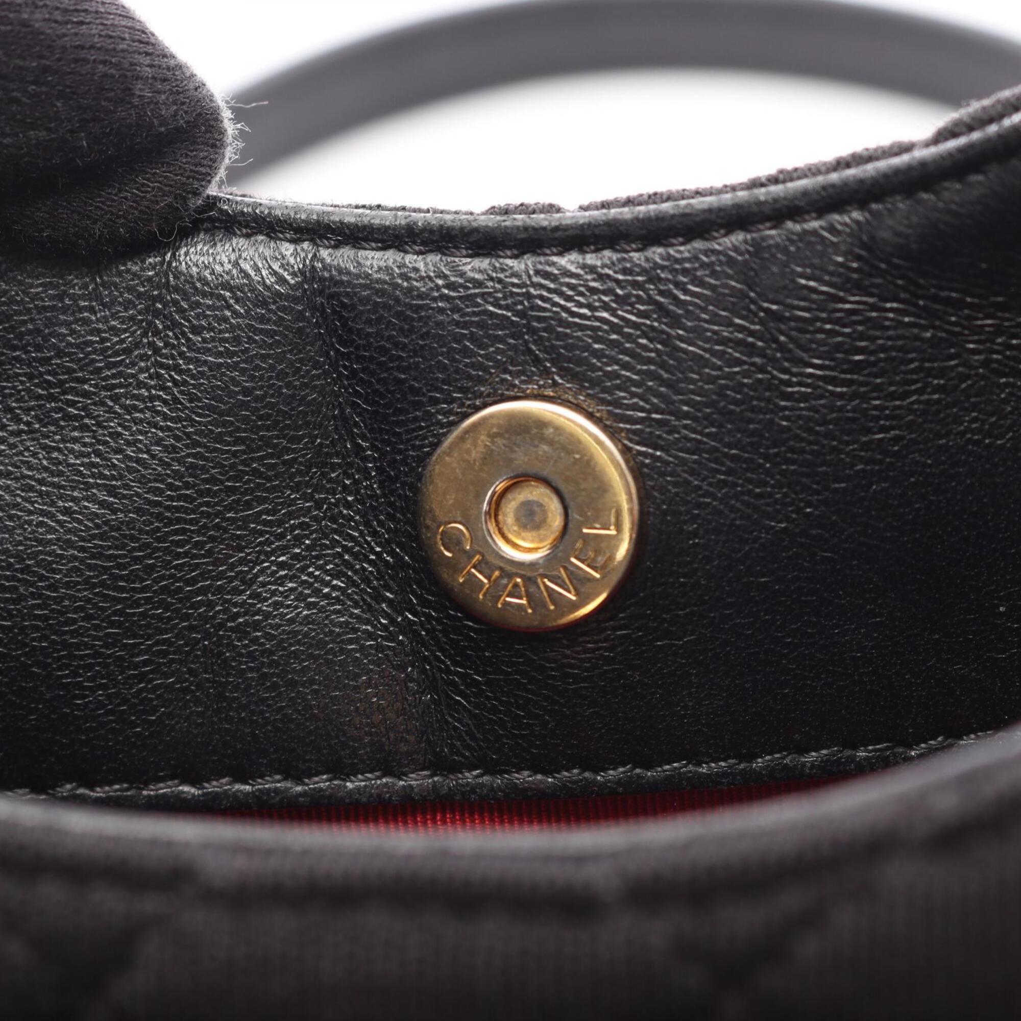 Chanel Black Cotton Jersey Handbag Shoulder Bag (Pre-Owned)