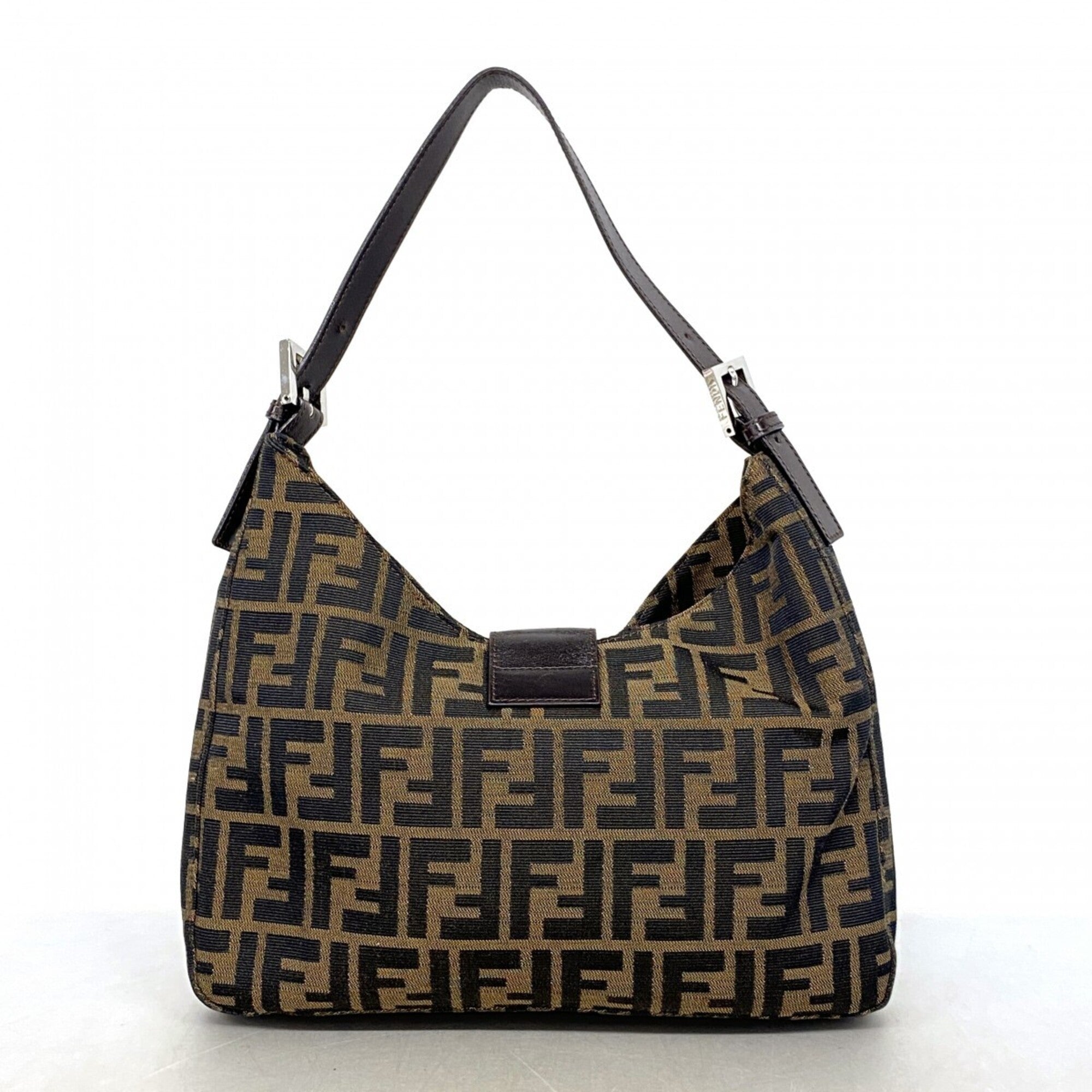 Fendi Brown Nylon Canvas Handbag (Pre-Owned)
