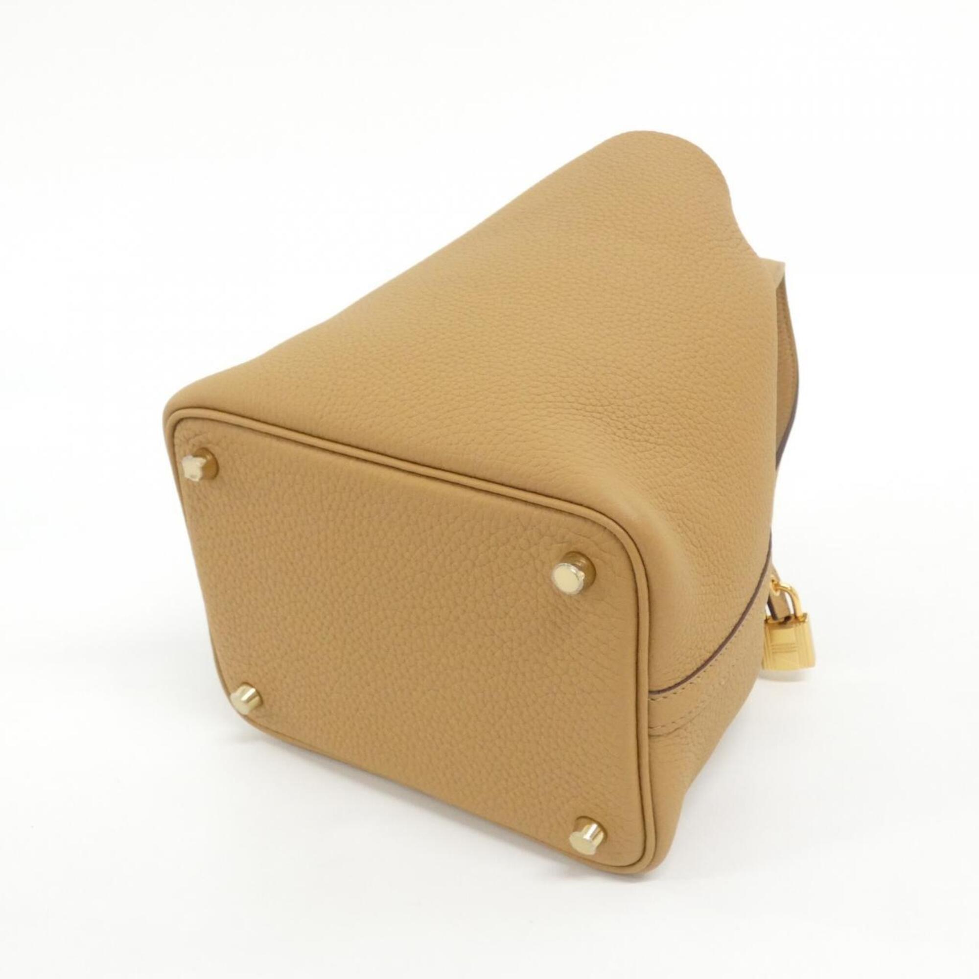 Hermes Picotin Biscuit Taurillon Clemence Leather Handbag (Pre-Owned)