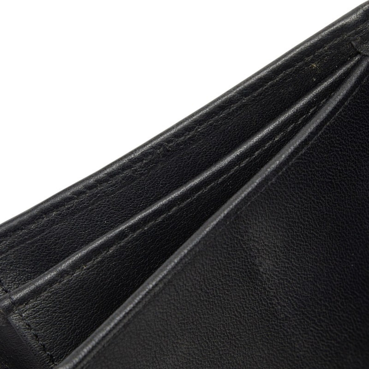Cartier Black Leather Long Wallet (Tri-Fold) (Pre-Owned)
