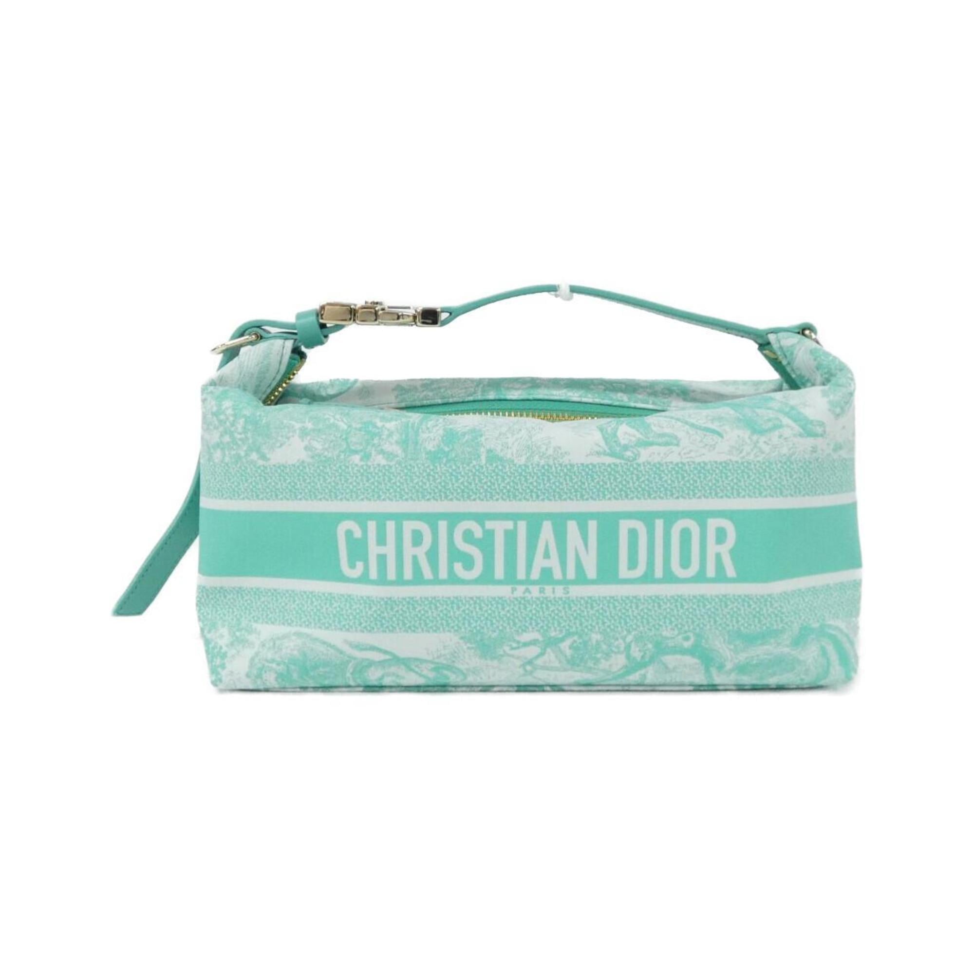 Christian Dior Green Canvas Handbag Pouch (Pre-Owned)