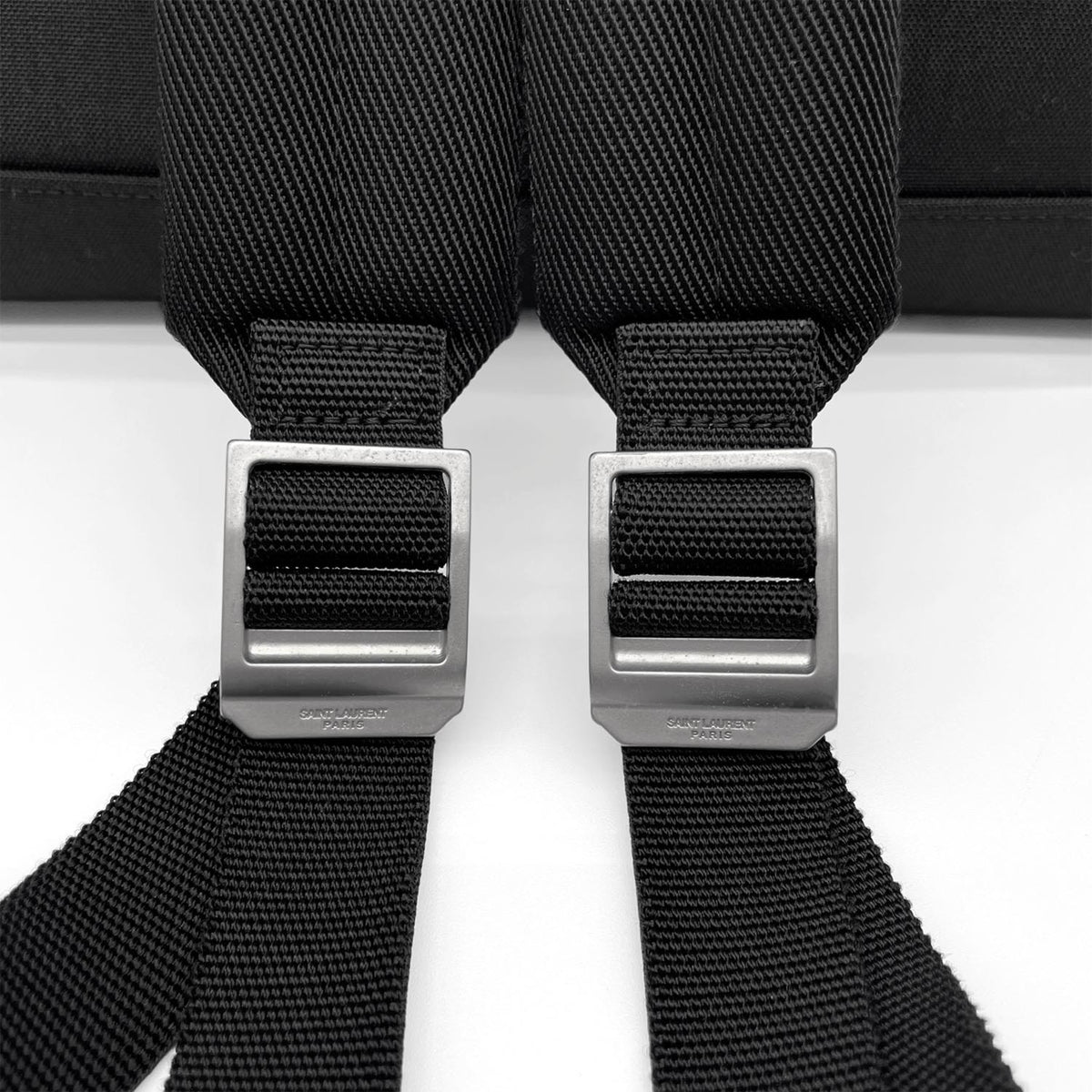Yves Saint Laurent Black Canvas Leather Backpack (Pre-Owned)