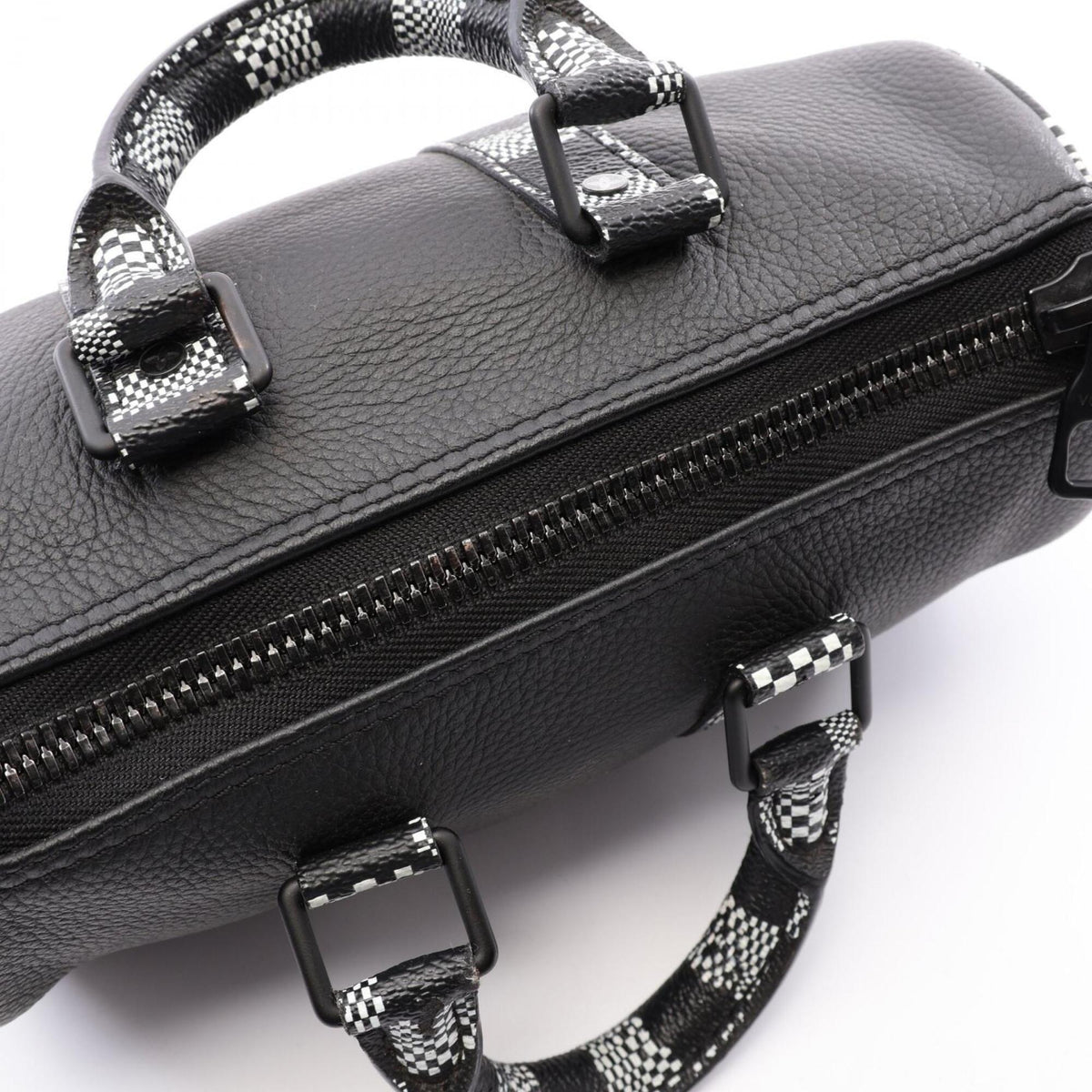 Louis Vuitton Black Leather Coated Canvas Handbag (Pre-Owned)