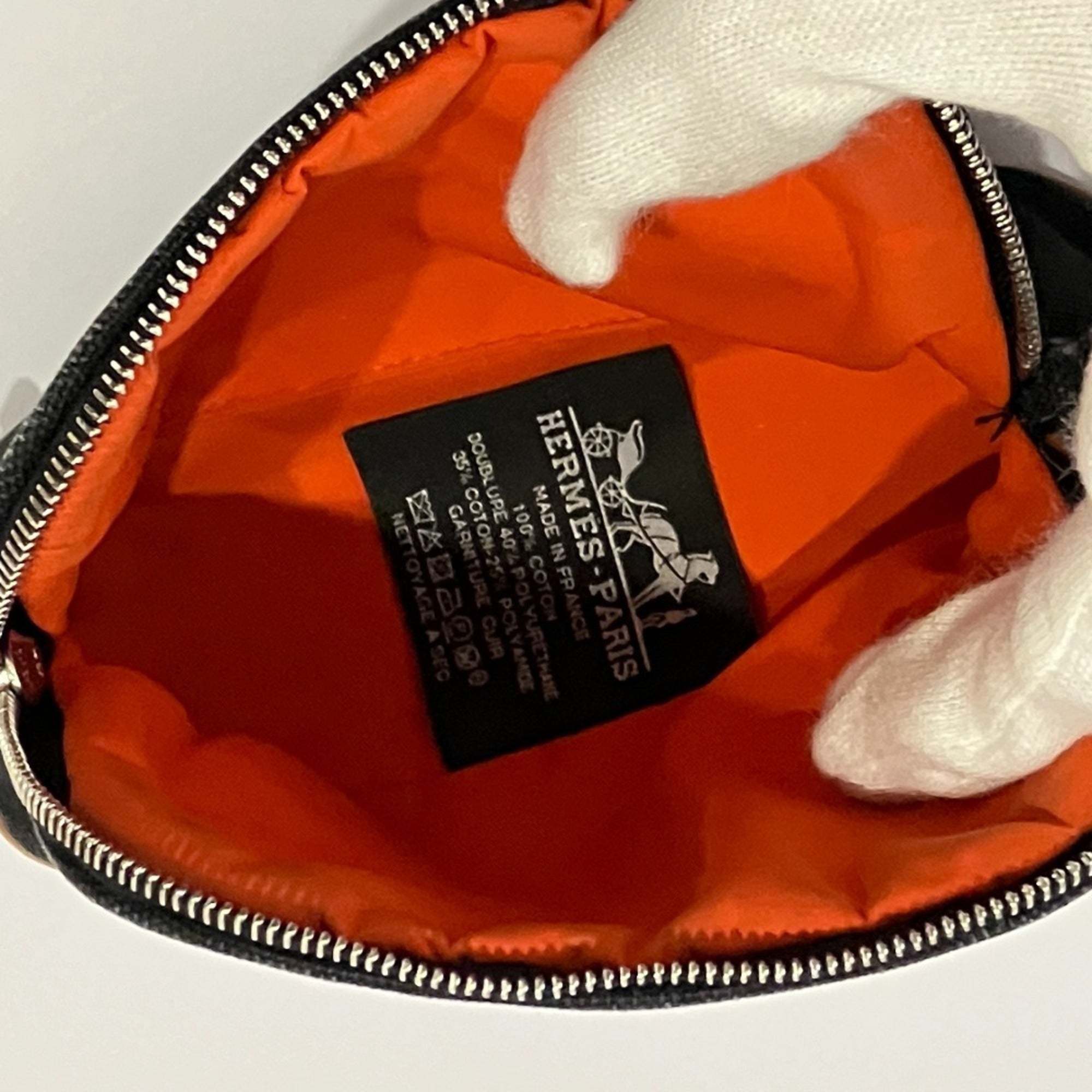 Hermes Black Canvas Cotton Pouch (Pre-Owned)