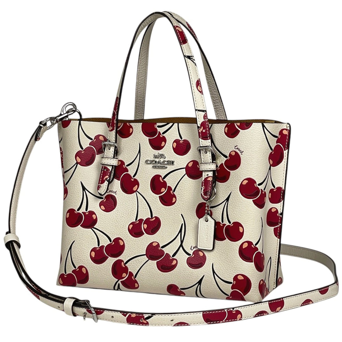Coach White Leather Handbag Shoulder Bag (Pre-Owned)