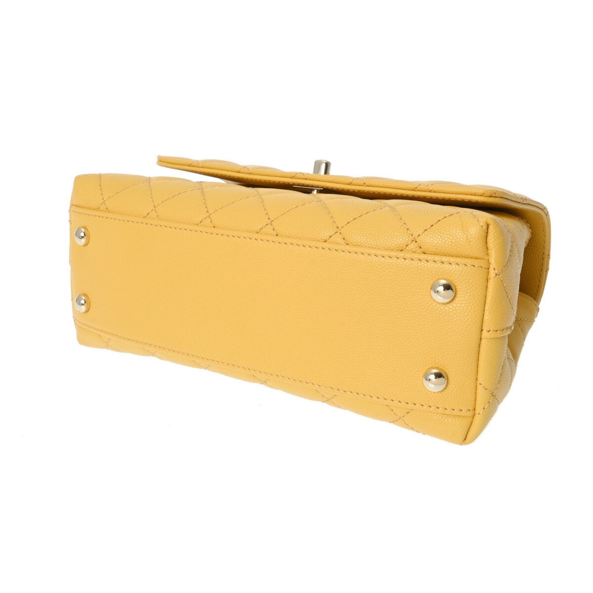 Chanel Yellow Caviar Leather Handbag (Pre-Owned)